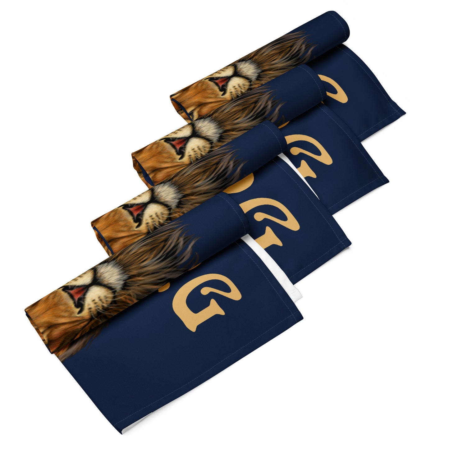 “STRONG”Navy Cloth Napkin Set W/Fawn Font