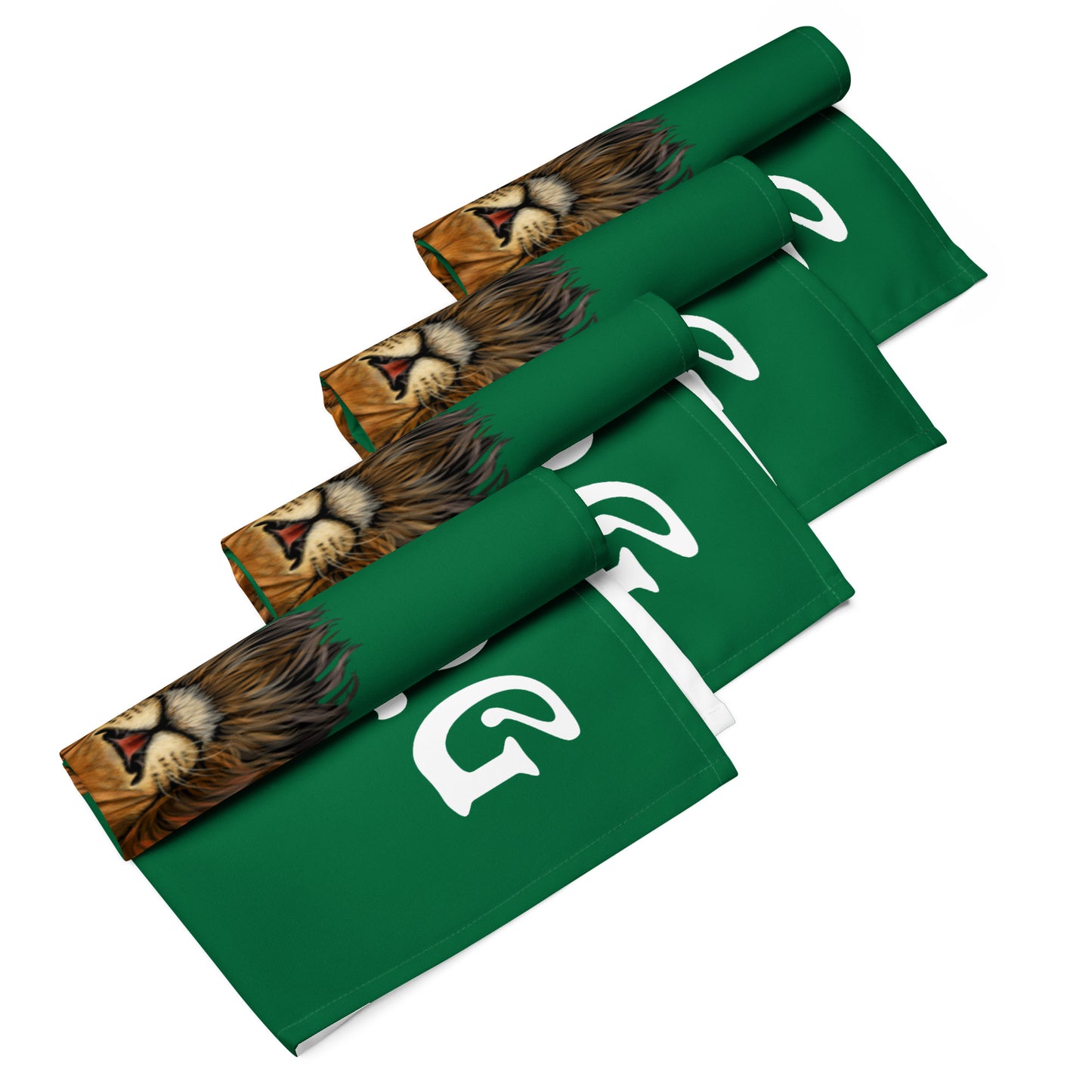 “STRONG”Green Cloth Napkin Set W/White Font