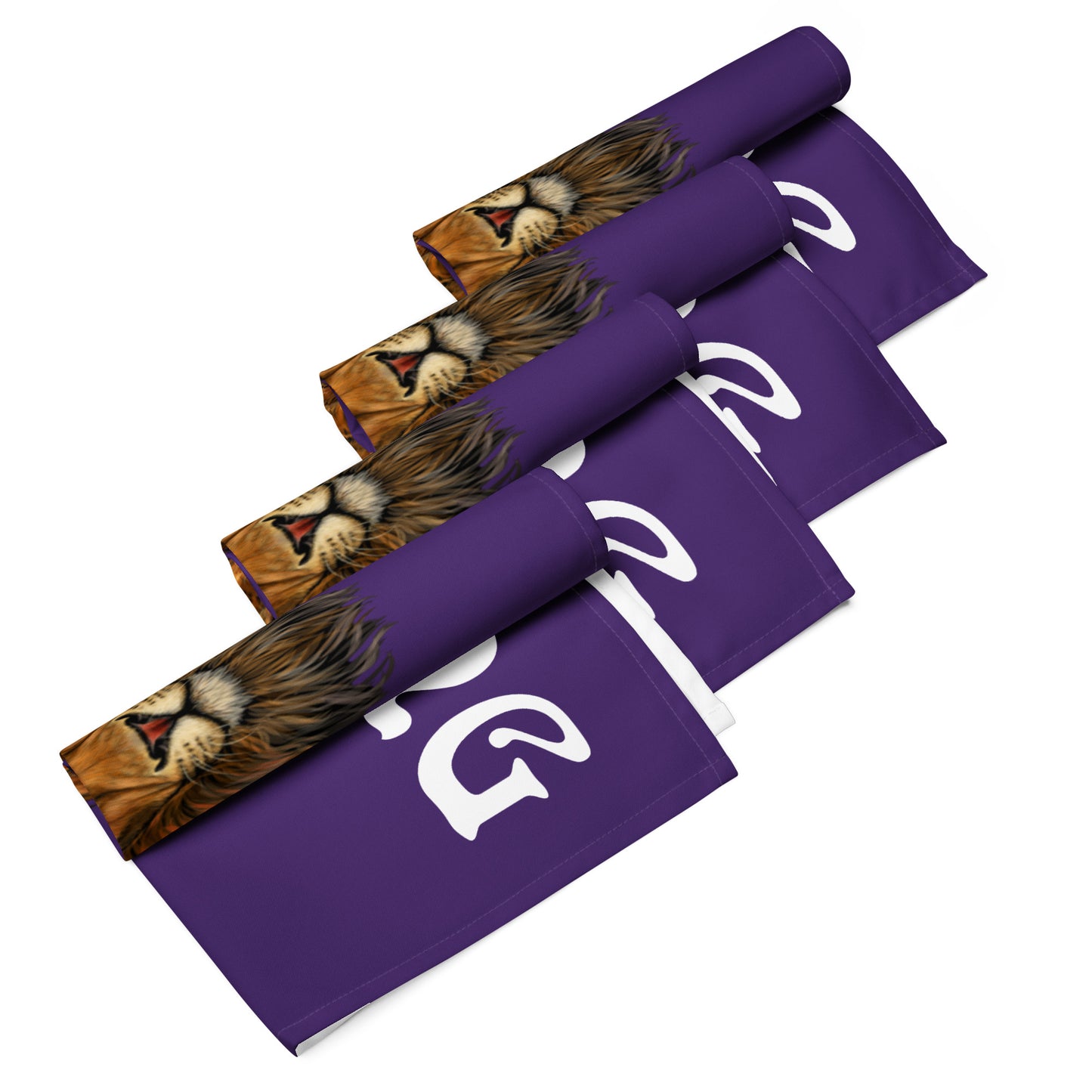 “STRONG”Purple Cloth Napkin Set W/White Font