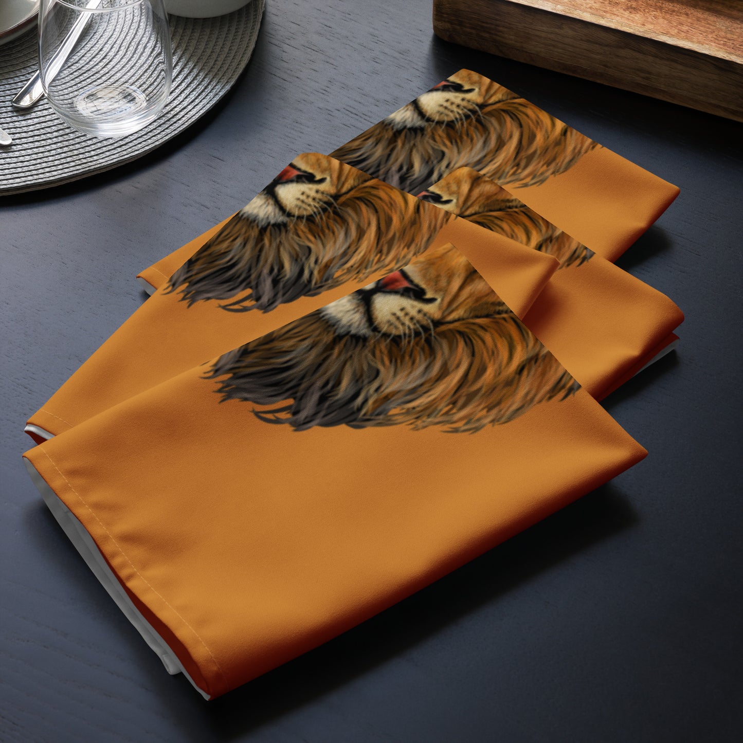 “STRONG”Bronze Cloth Napkin Set W/Fawn Font