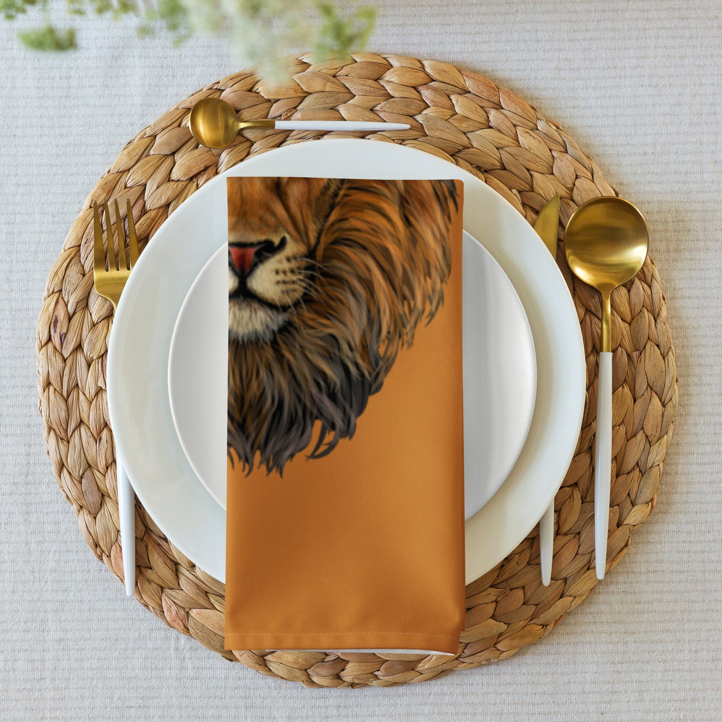 “STRONG”Bronze Cloth Napkin Set W/Fawn Font
