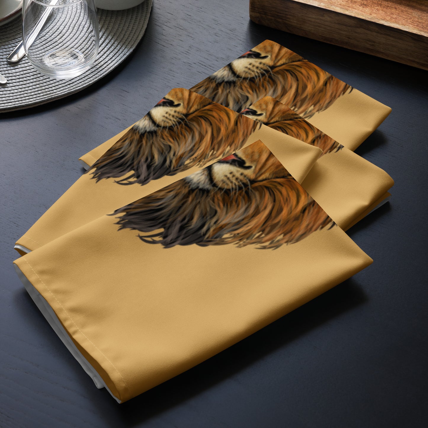 “STRONG”Fawn Cloth Napkin Set W/White Font