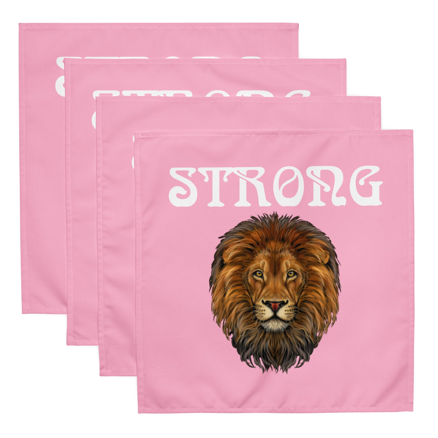 “STRONG”Cotton Candy Cloth Napkin Set W/White Font