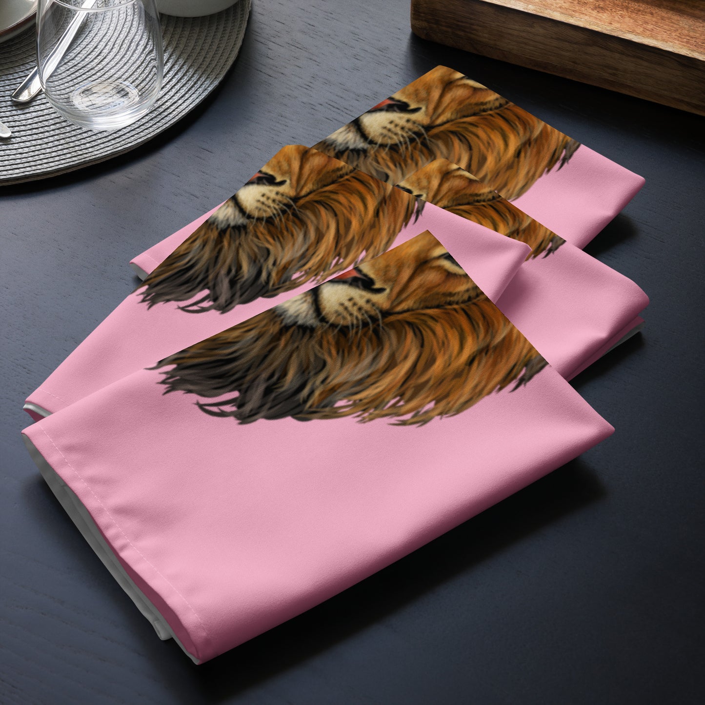 “STRONG”Cotton Candy Cloth Napkin Set W/White Font
