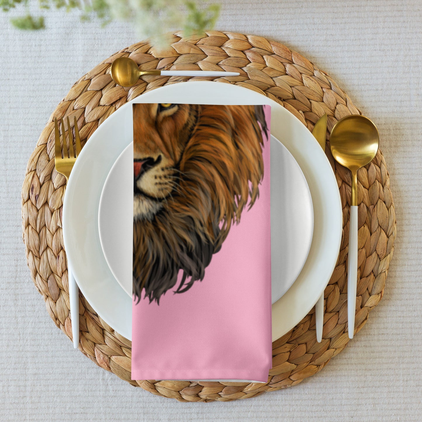 “STRONG”Cotton Candy Cloth Napkin Set W/White Font