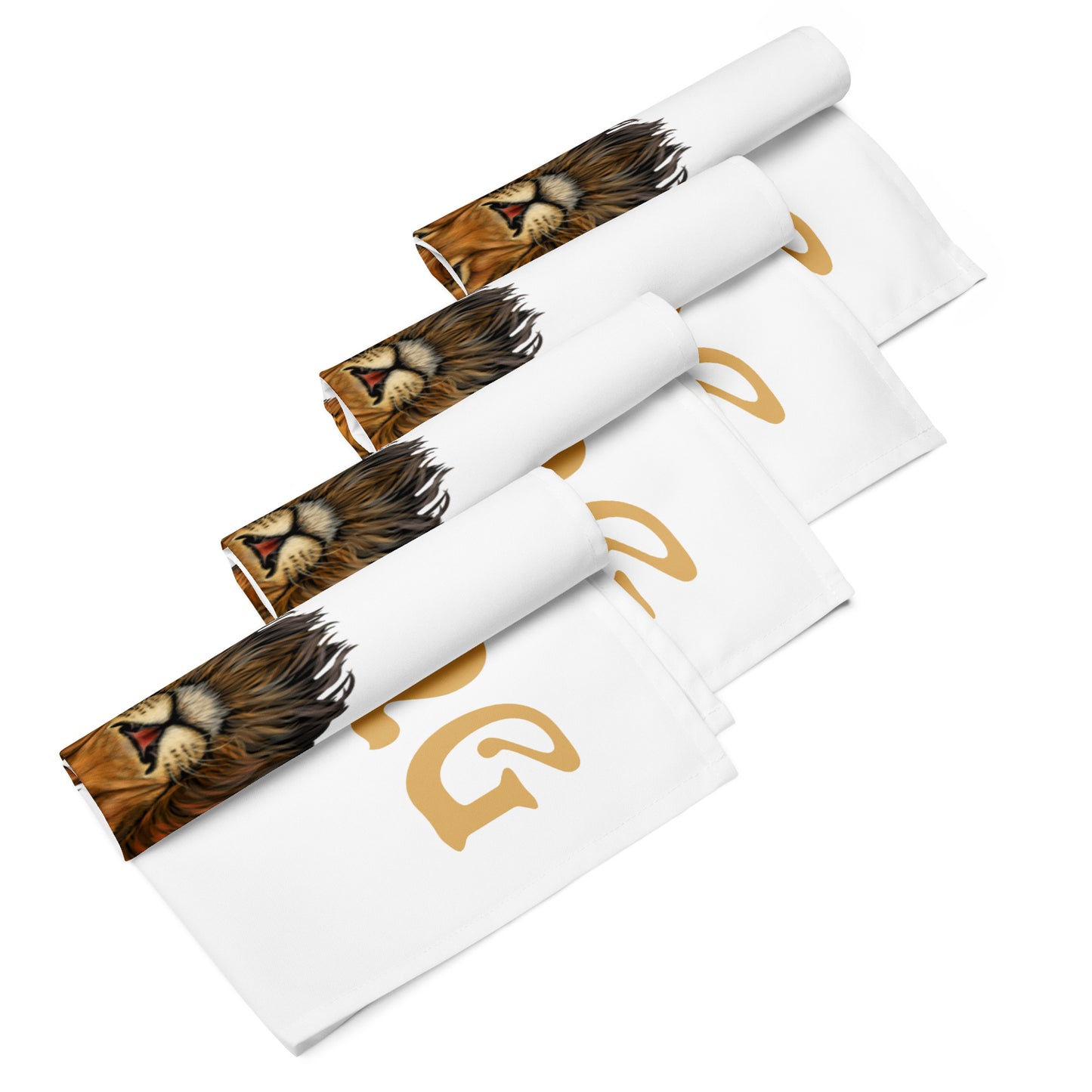 “STRONG”White Cloth Napkin Set W/Fawn Font
