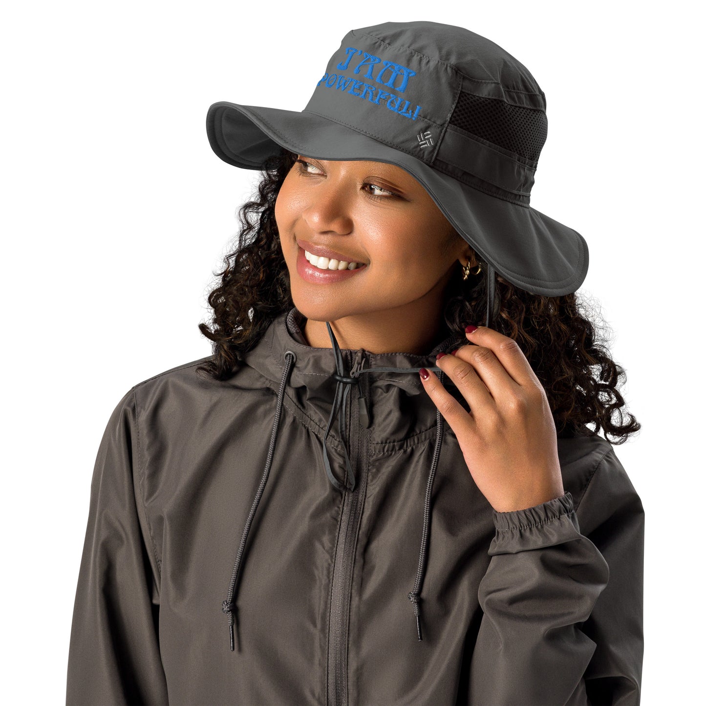 “I’AM POWERFUL!” Columbia Booney Hat W/SkyBlue Font