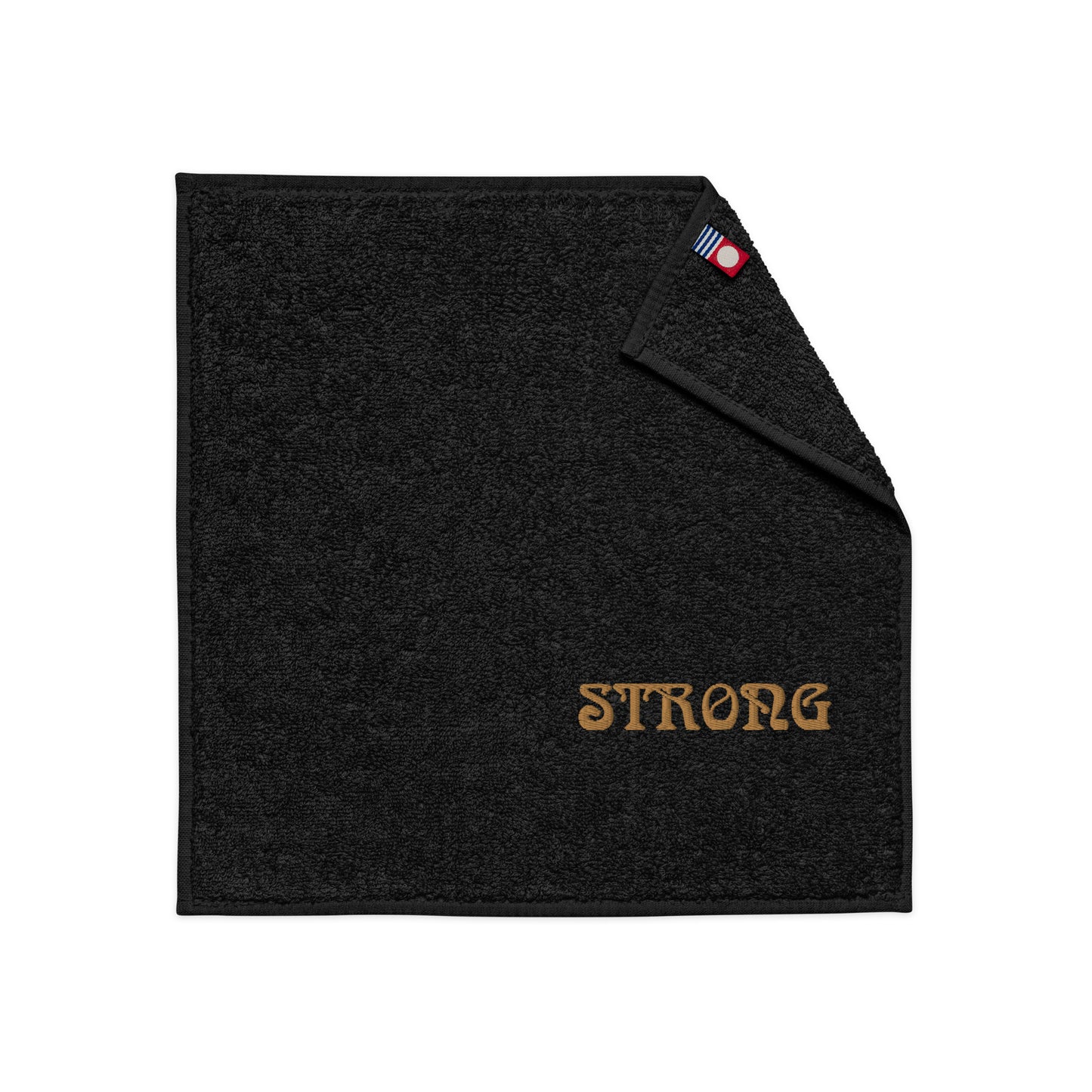 "STRONG"Cotton Hand Towel W/Bronze Font