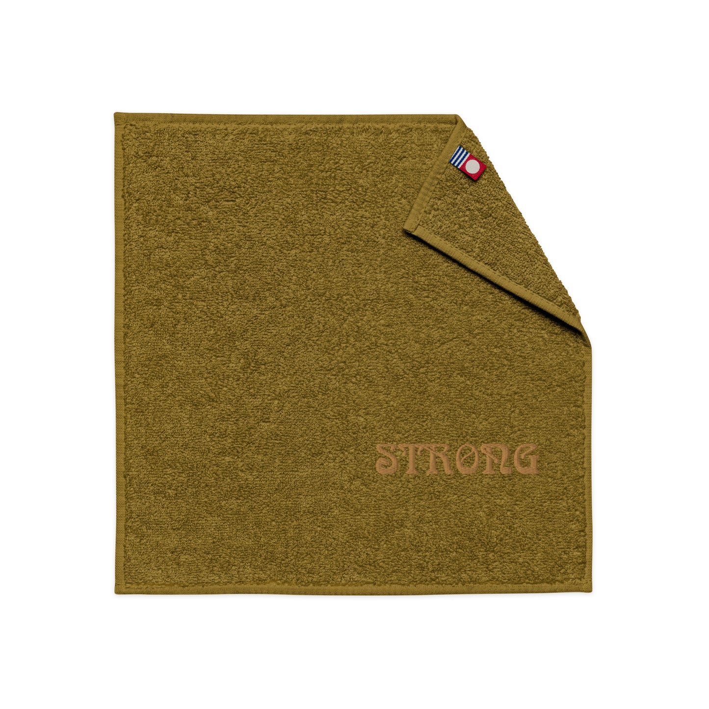 "STRONG"Cotton Hand Towel W/Bronze Font