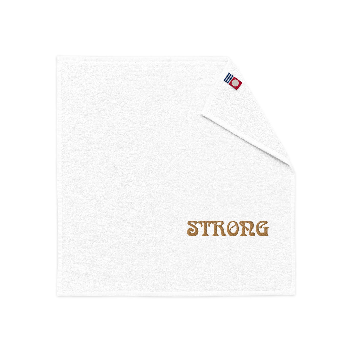 "STRONG"Cotton Hand Towel W/Bronze Font