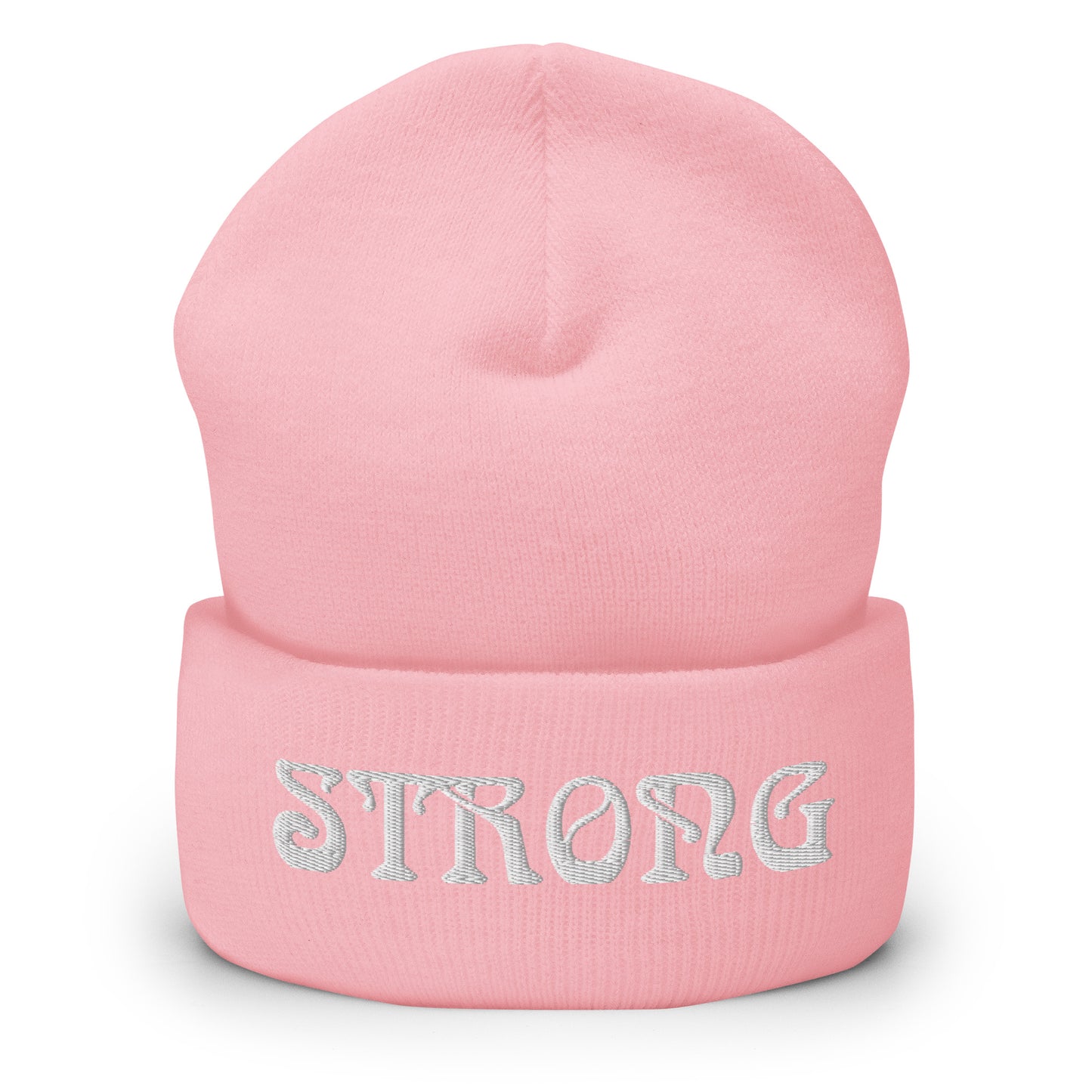 “STRONG”Cuffed Beanie W/White Font