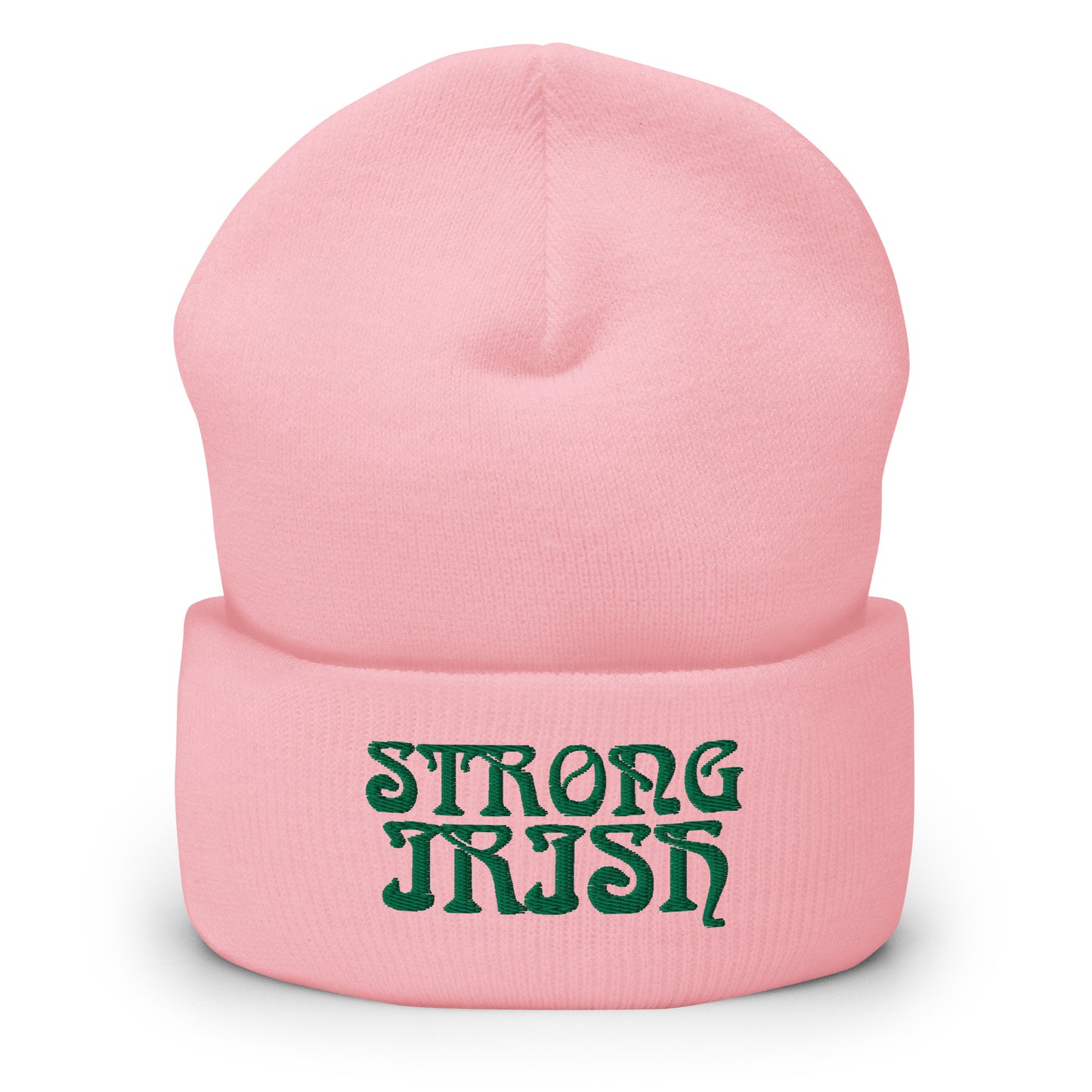 “STRONG IRISH”Cuffed Beanie W/Green Font