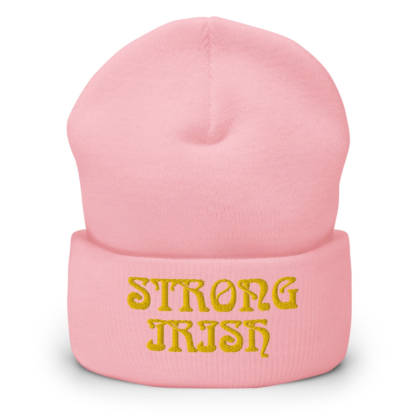 “STRONG IRISH”Cuffed Beanie W/Yellow Font