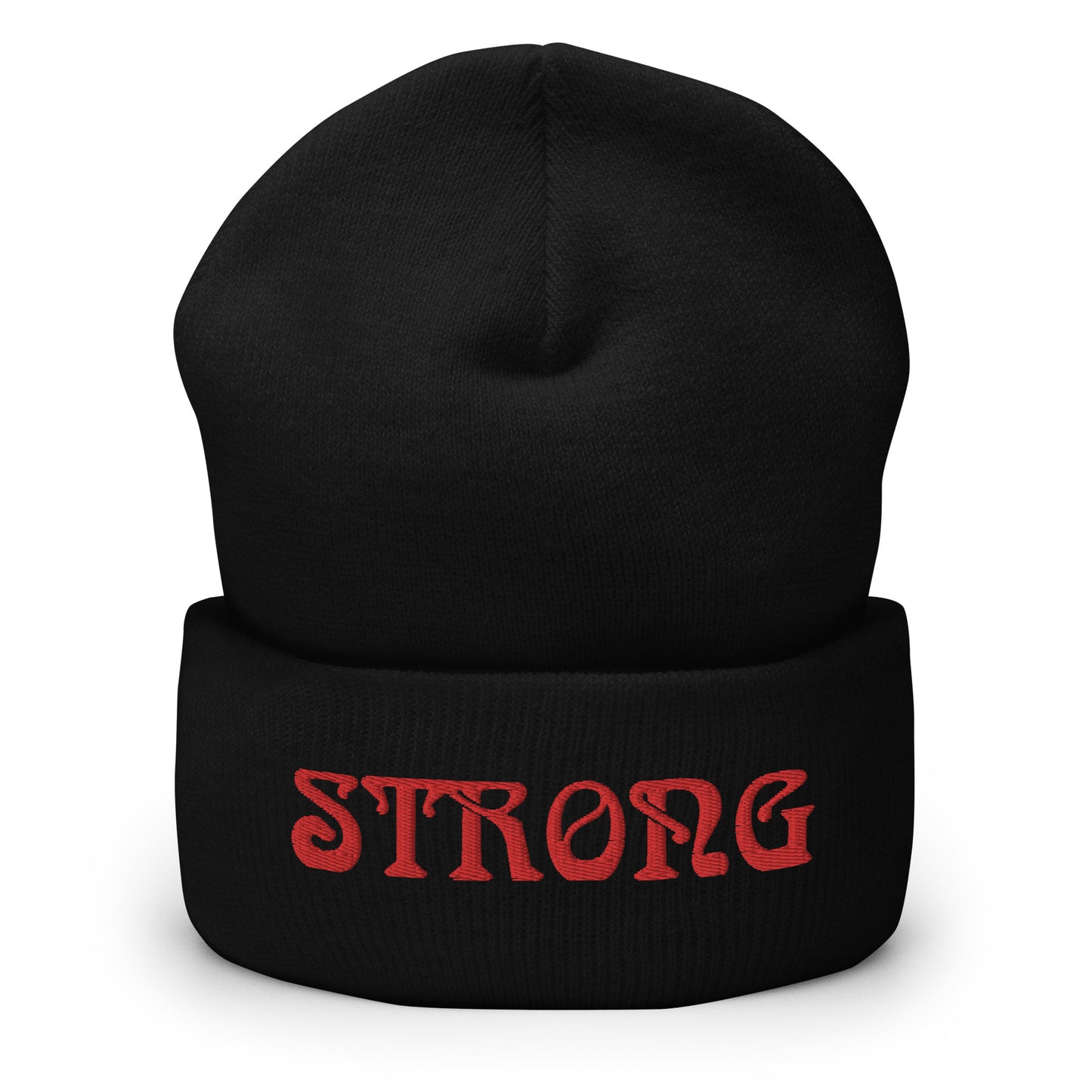 “STRONG”Cuffed Beanie W/Red Font