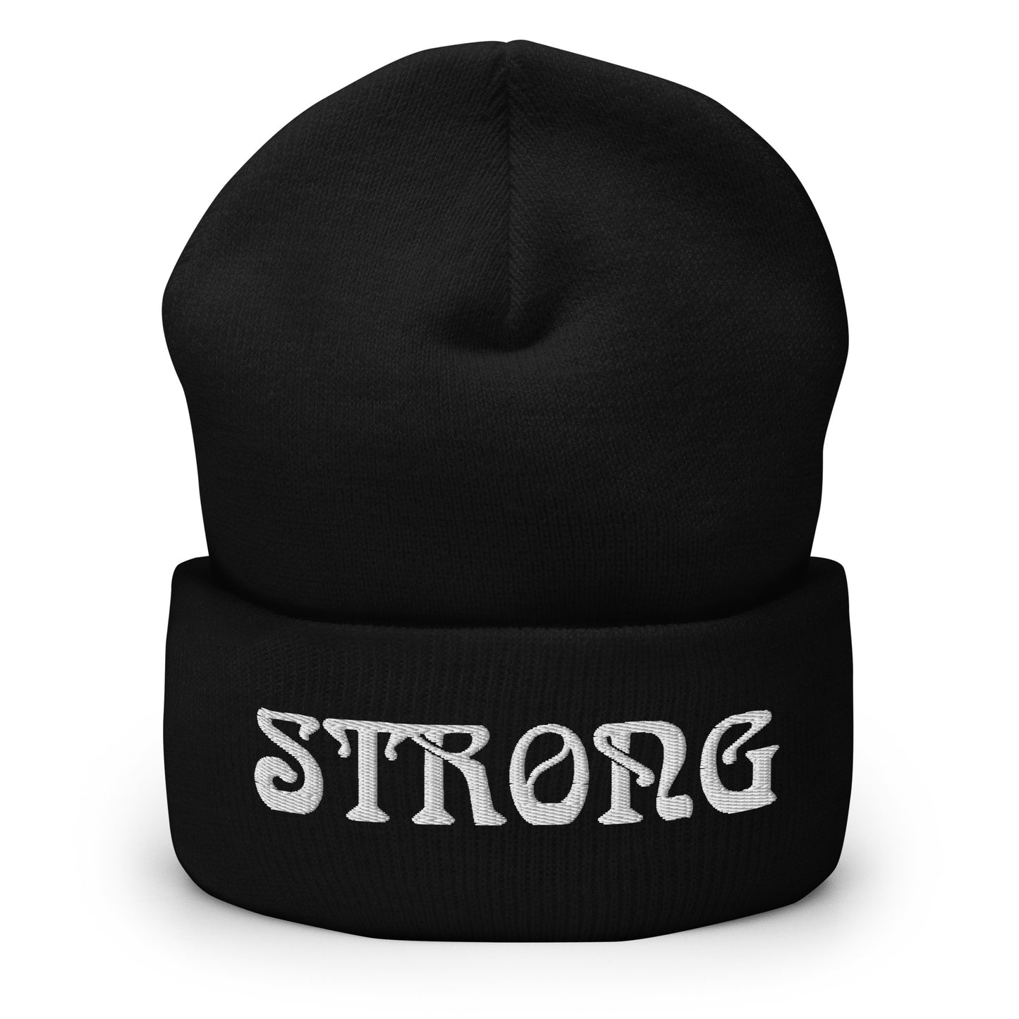 “STRONG”Cuffed Beanie W/White Font