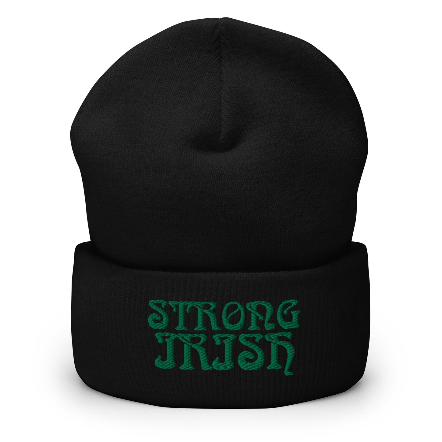 “STRONG IRISH”Cuffed Beanie W/Green Font