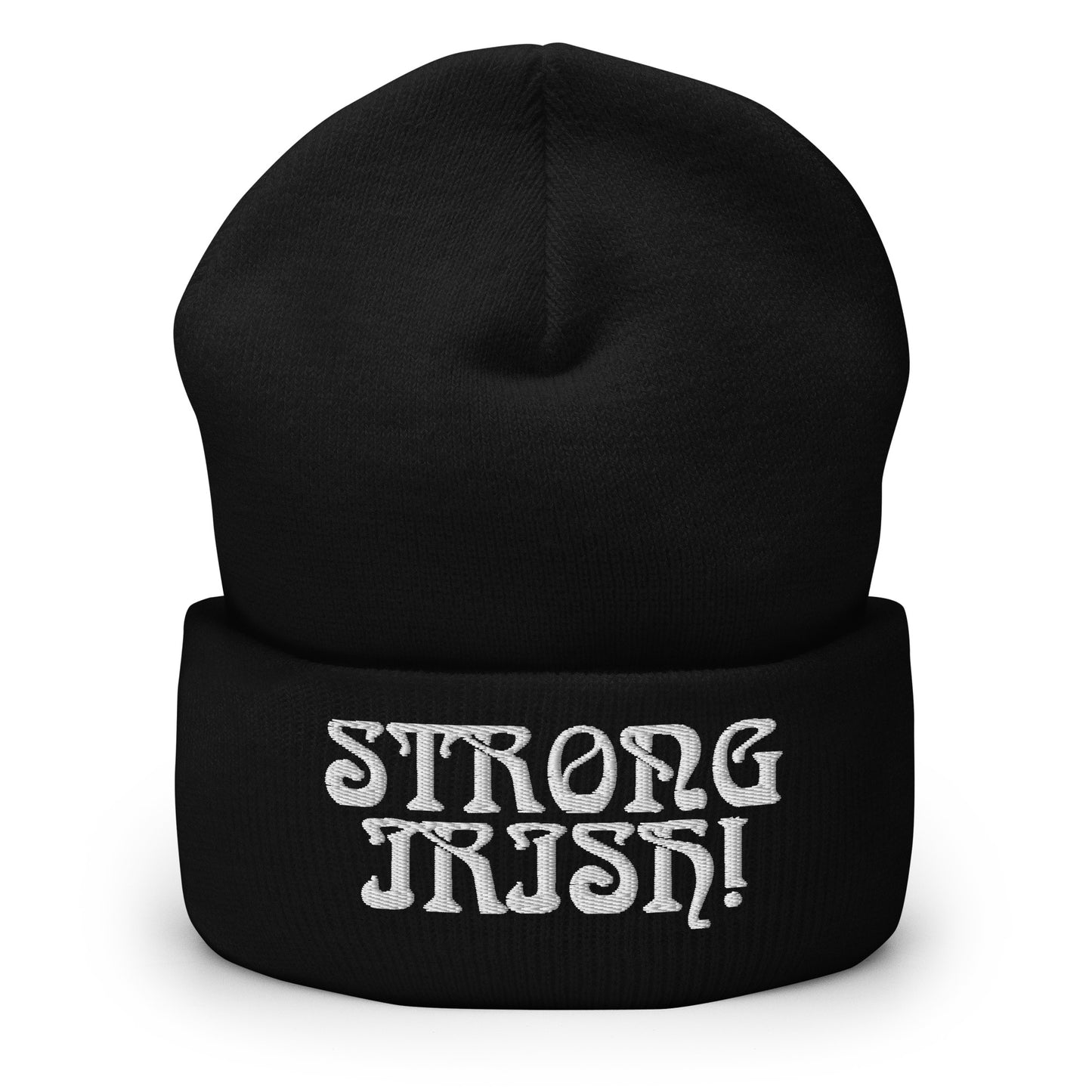 “STRONG IRISH”Cuffed Beanie W/White Font