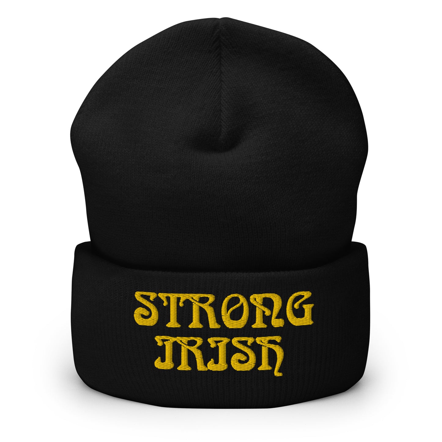 “STRONG IRISH”Cuffed Beanie W/Yellow Font