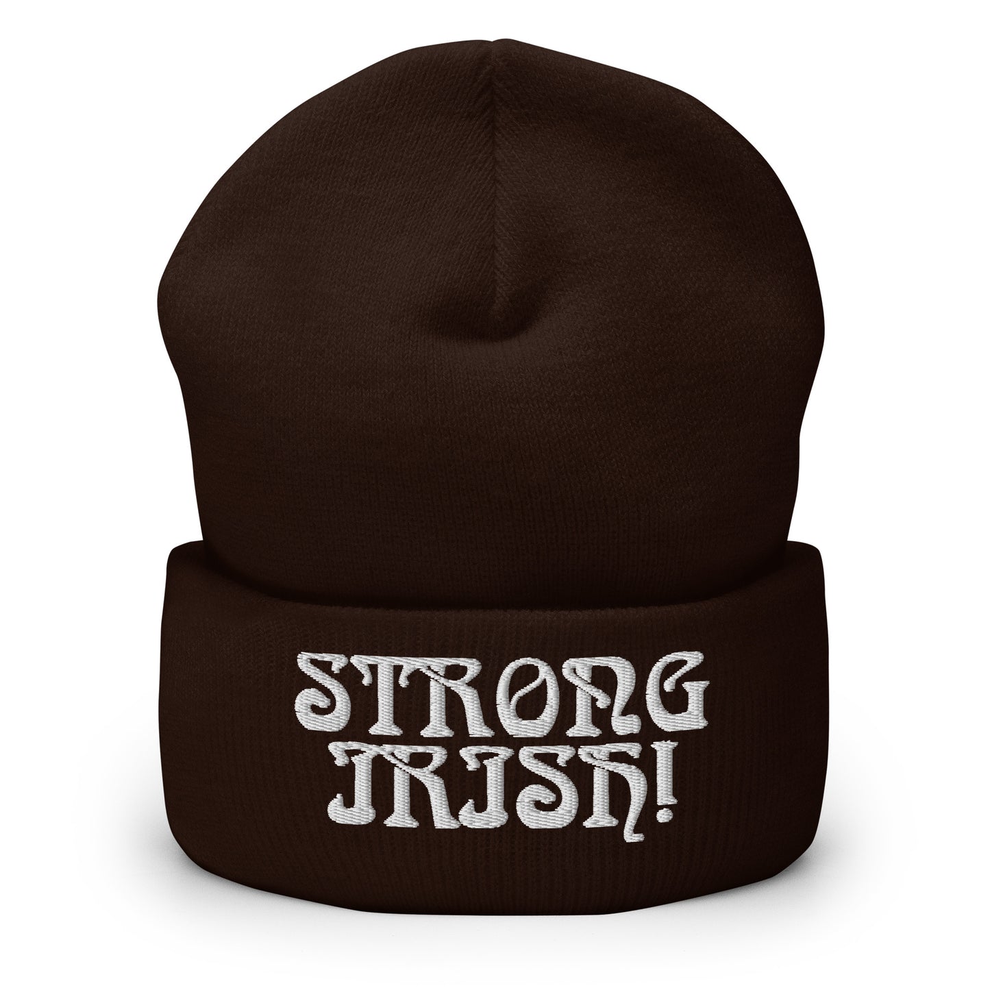 “STRONG IRISH”Cuffed Beanie W/White Font