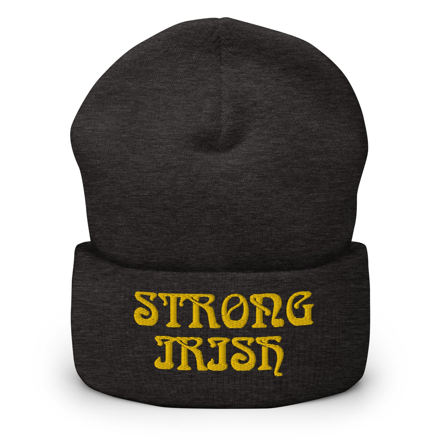 “STRONG IRISH”Cuffed Beanie W/Yellow Font