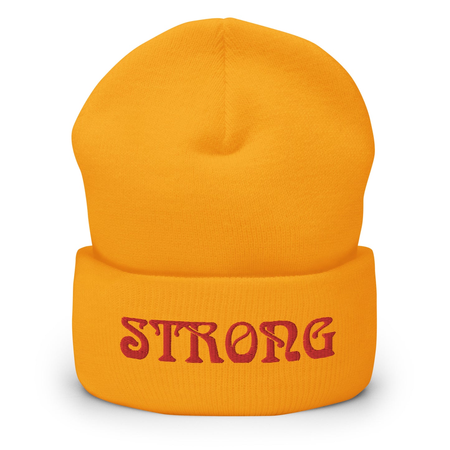“STRONG”Cuffed Beanie W/Red Font