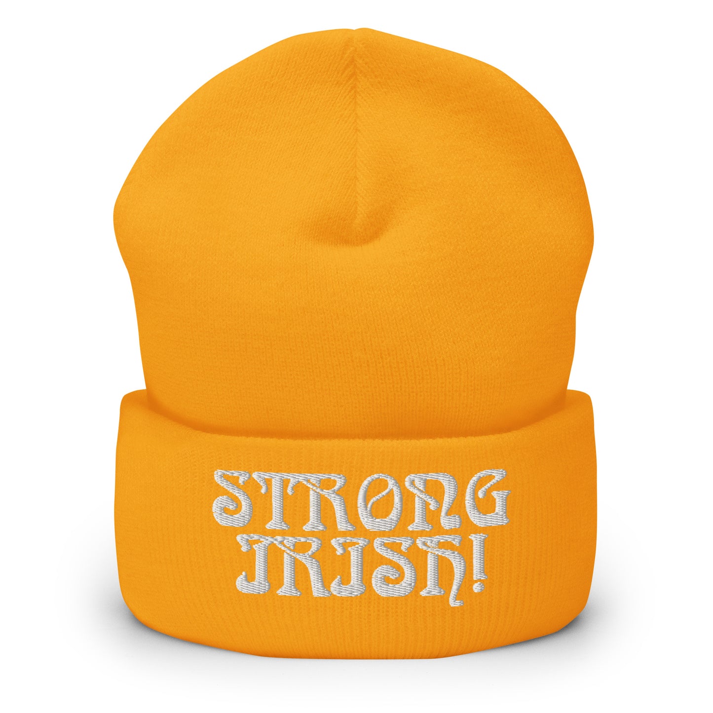 “STRONG IRISH”Cuffed Beanie W/White Font