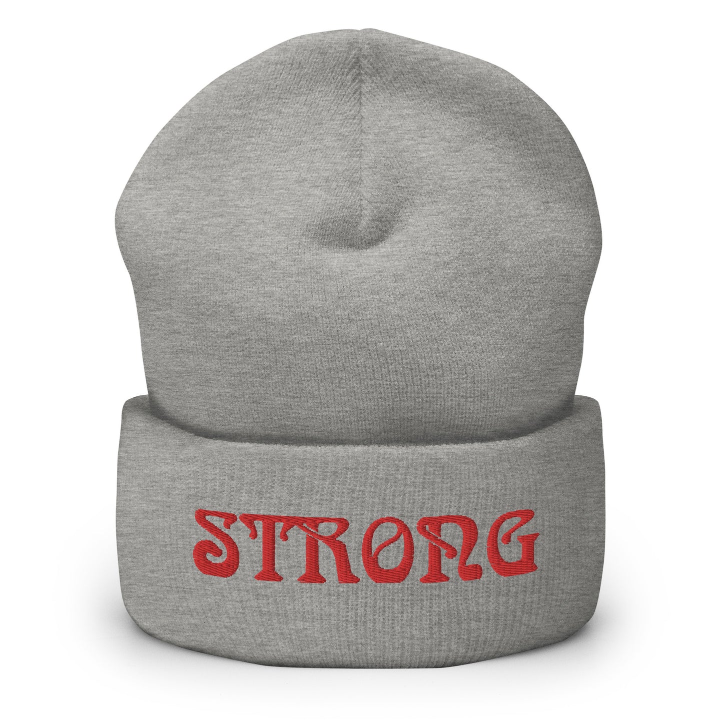 “STRONG”Cuffed Beanie W/Red Font