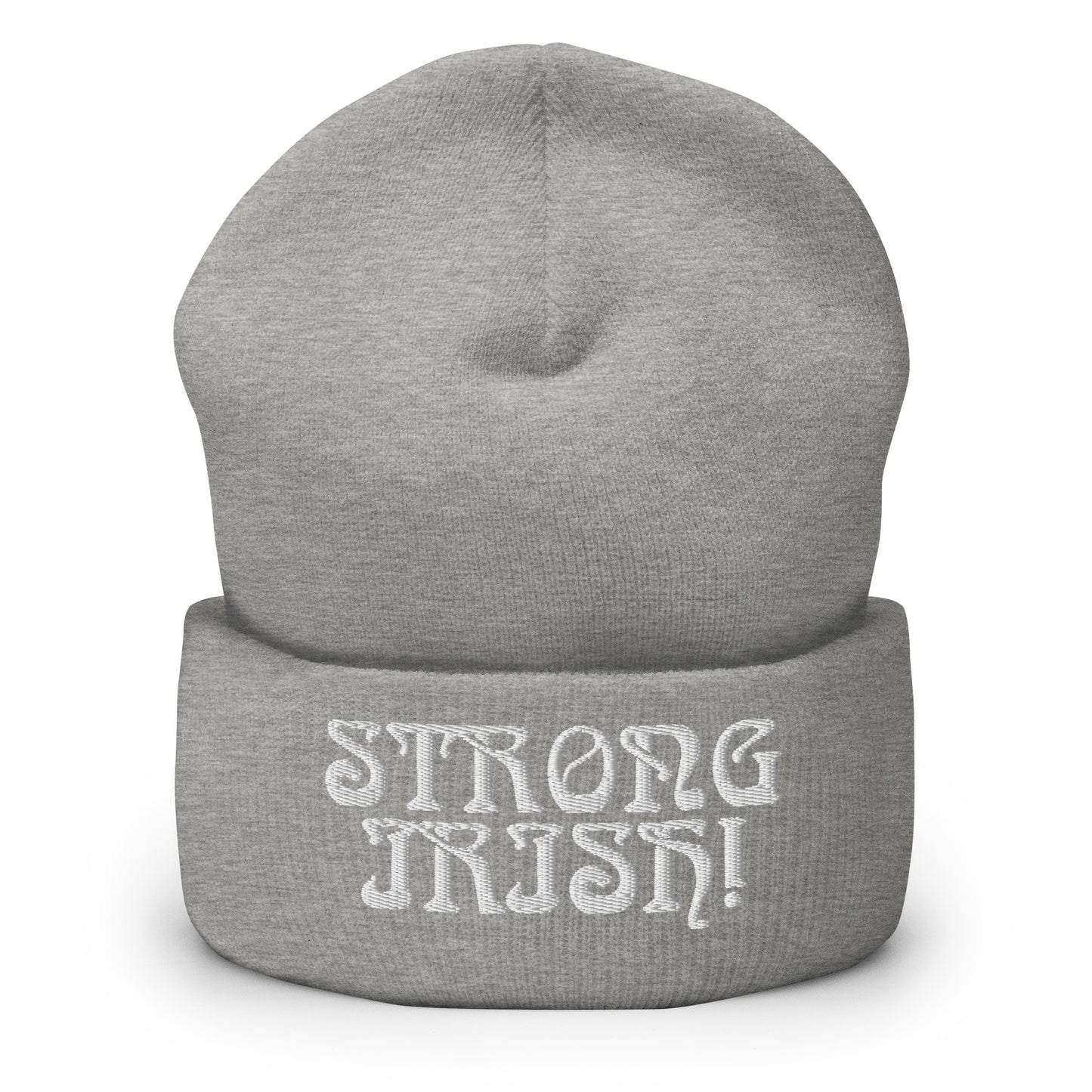 “STRONG IRISH”Cuffed Beanie W/White Font