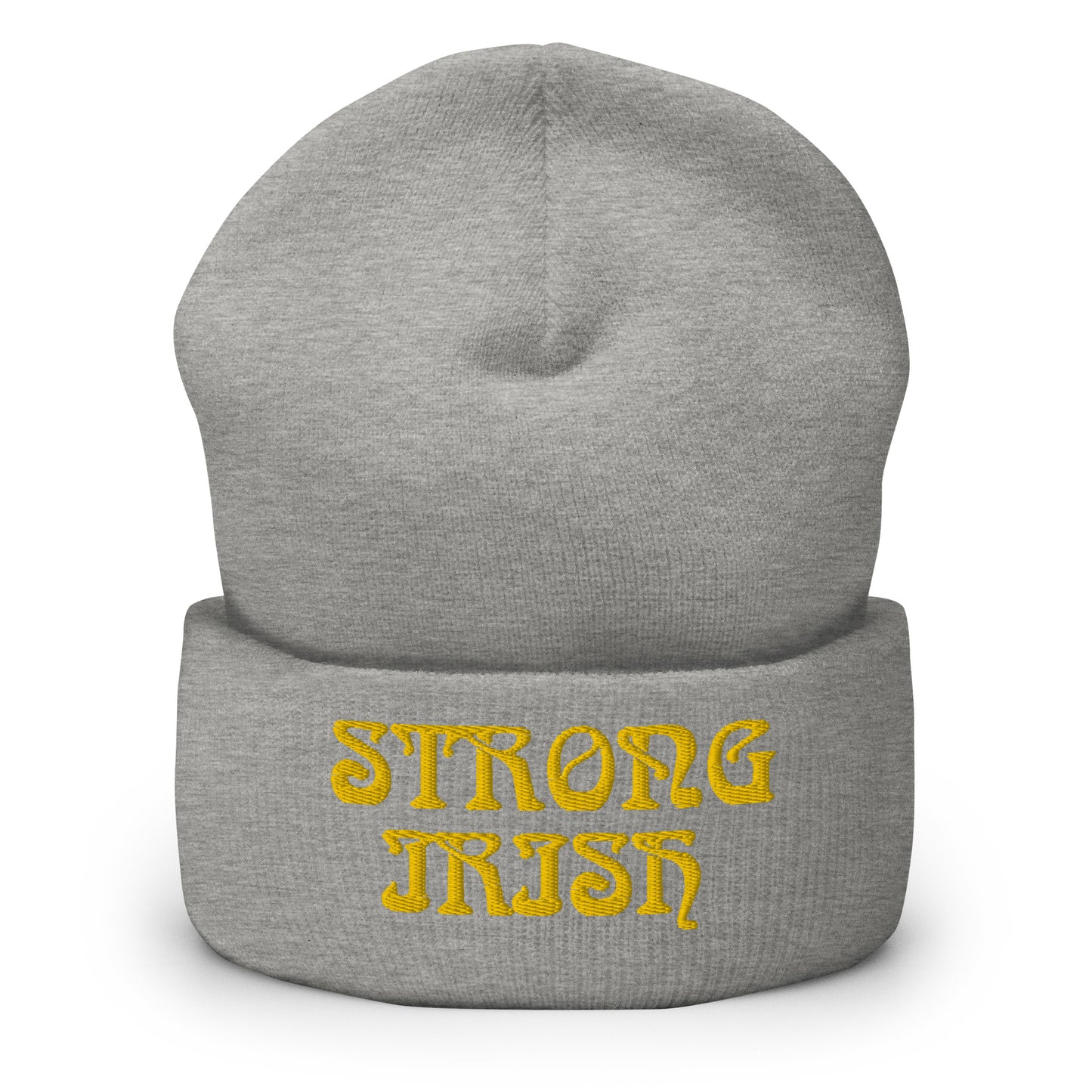 “STRONG IRISH”Cuffed Beanie W/Yellow Font