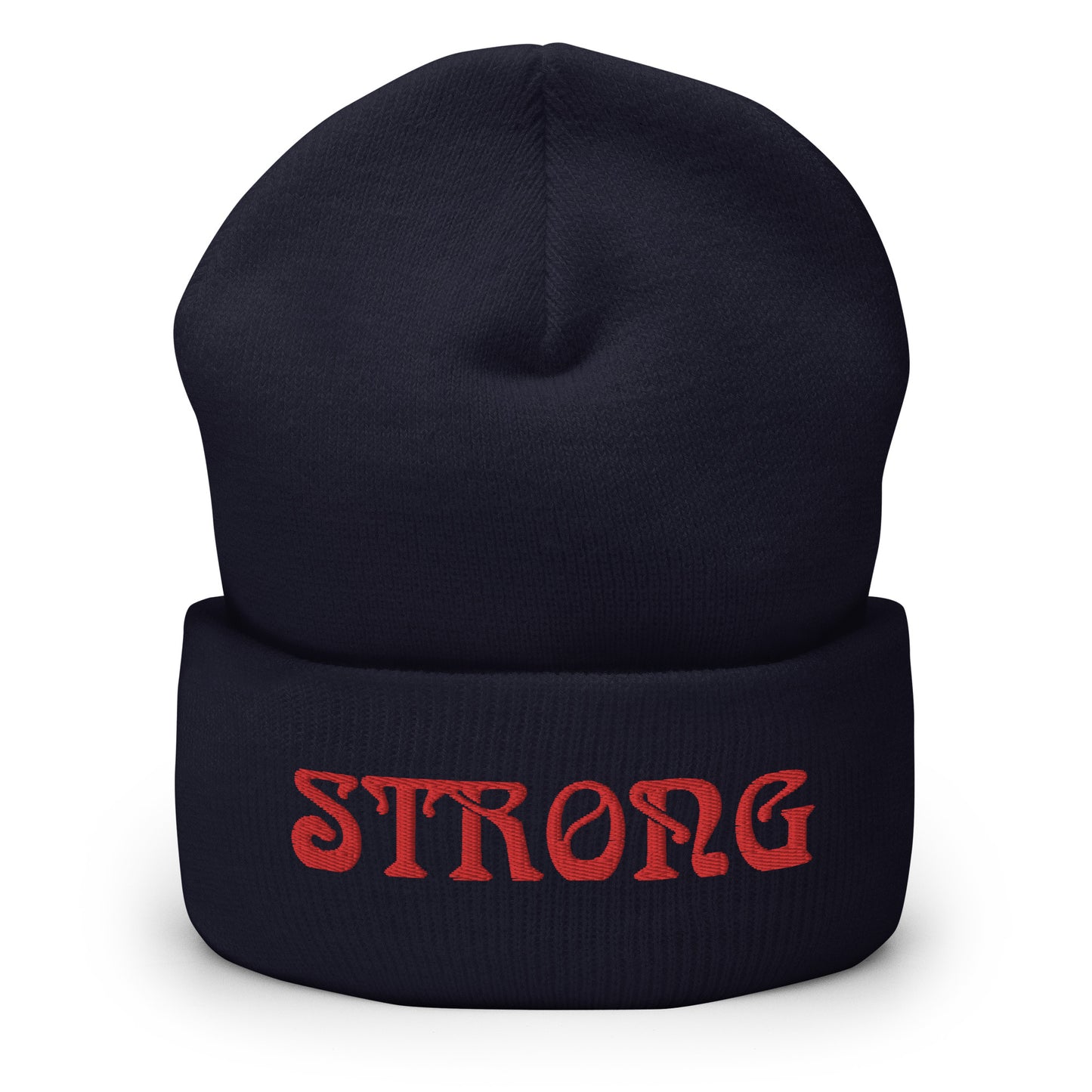 “STRONG”Cuffed Beanie W/Red Font