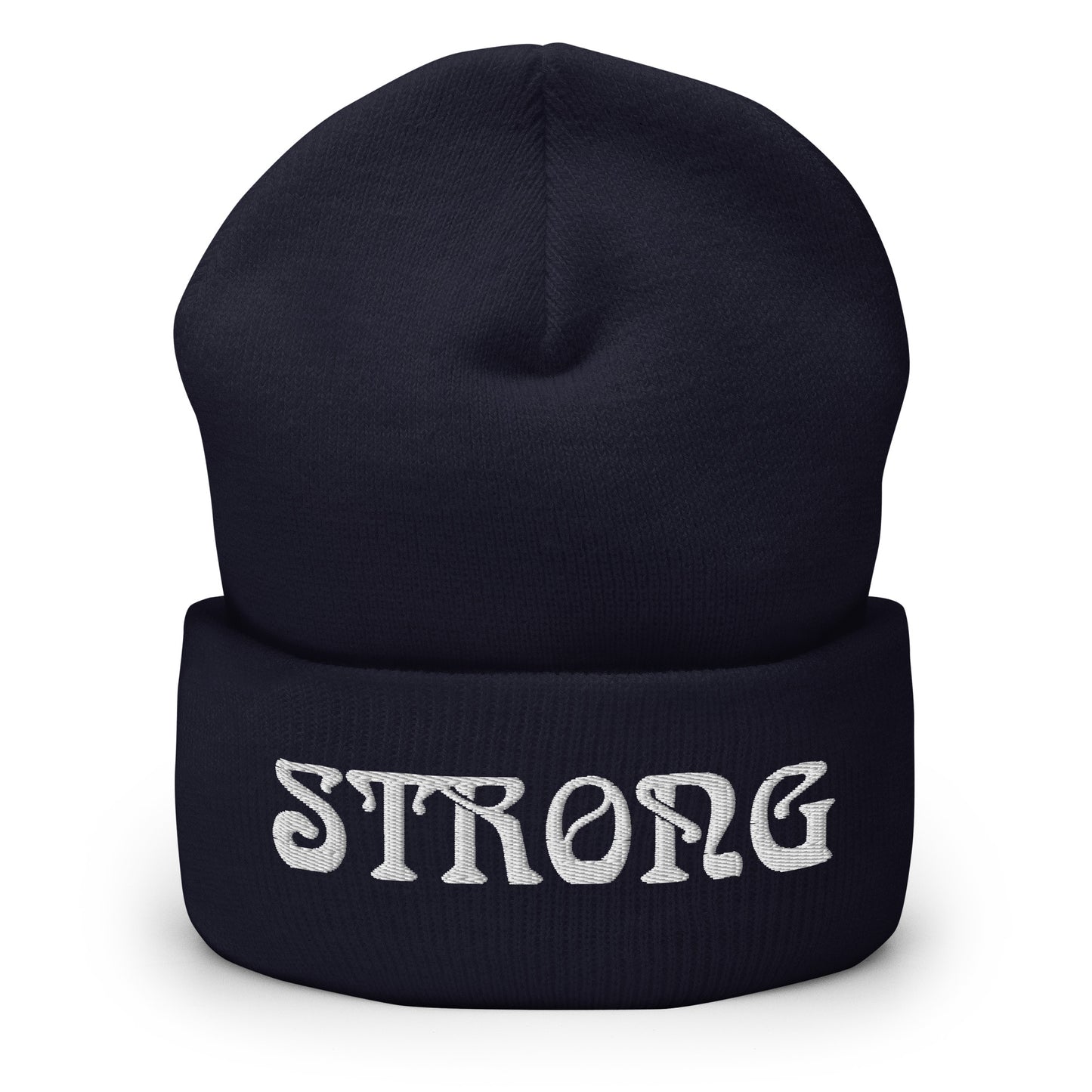 “STRONG”Cuffed Beanie W/White Font