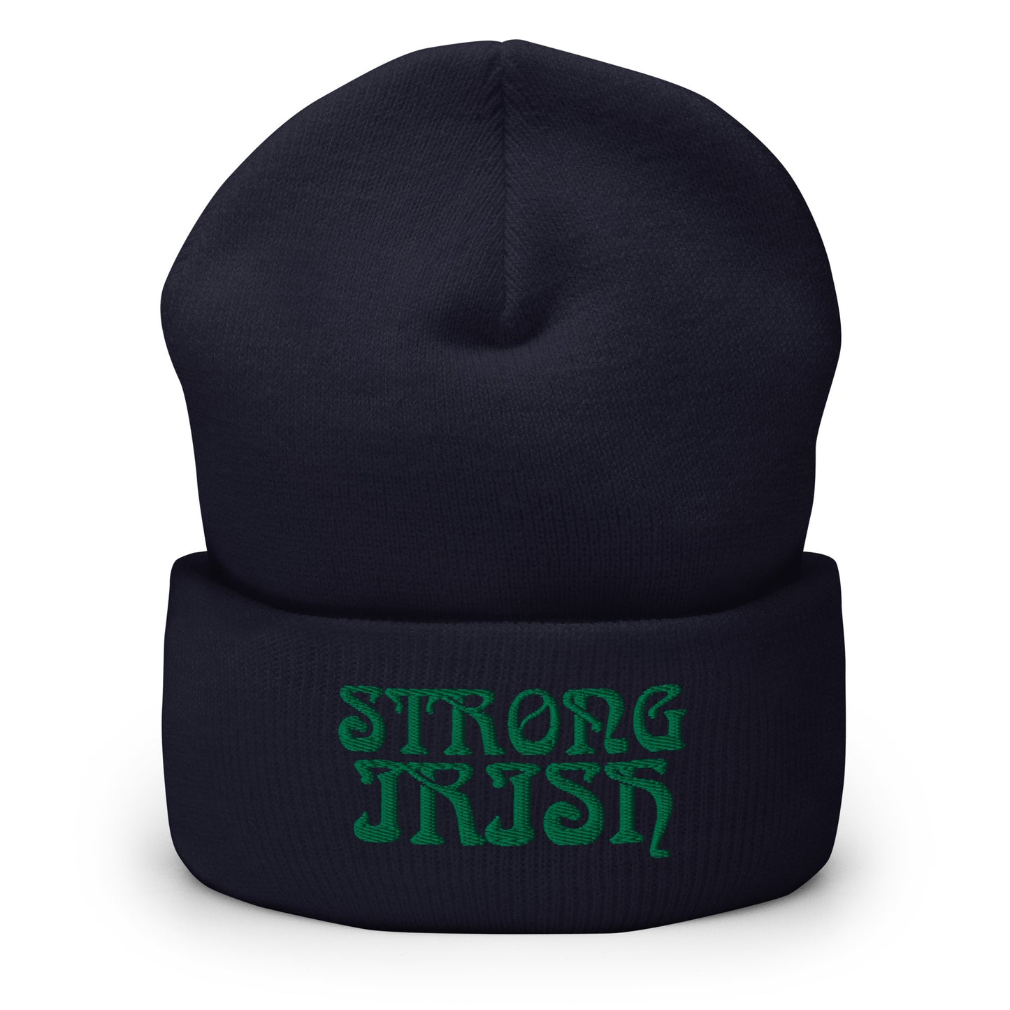 “STRONG IRISH”Cuffed Beanie W/Green Font