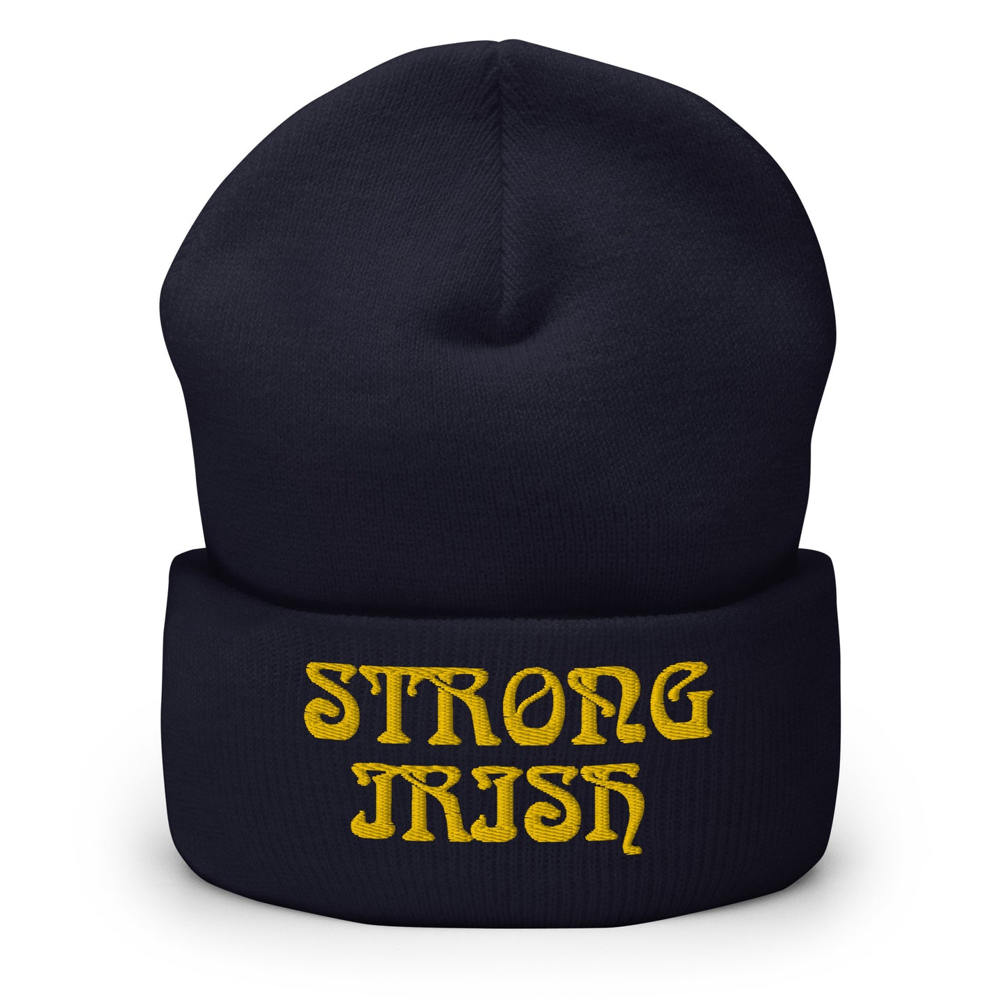 “STRONG IRISH”Cuffed Beanie W/Yellow Font