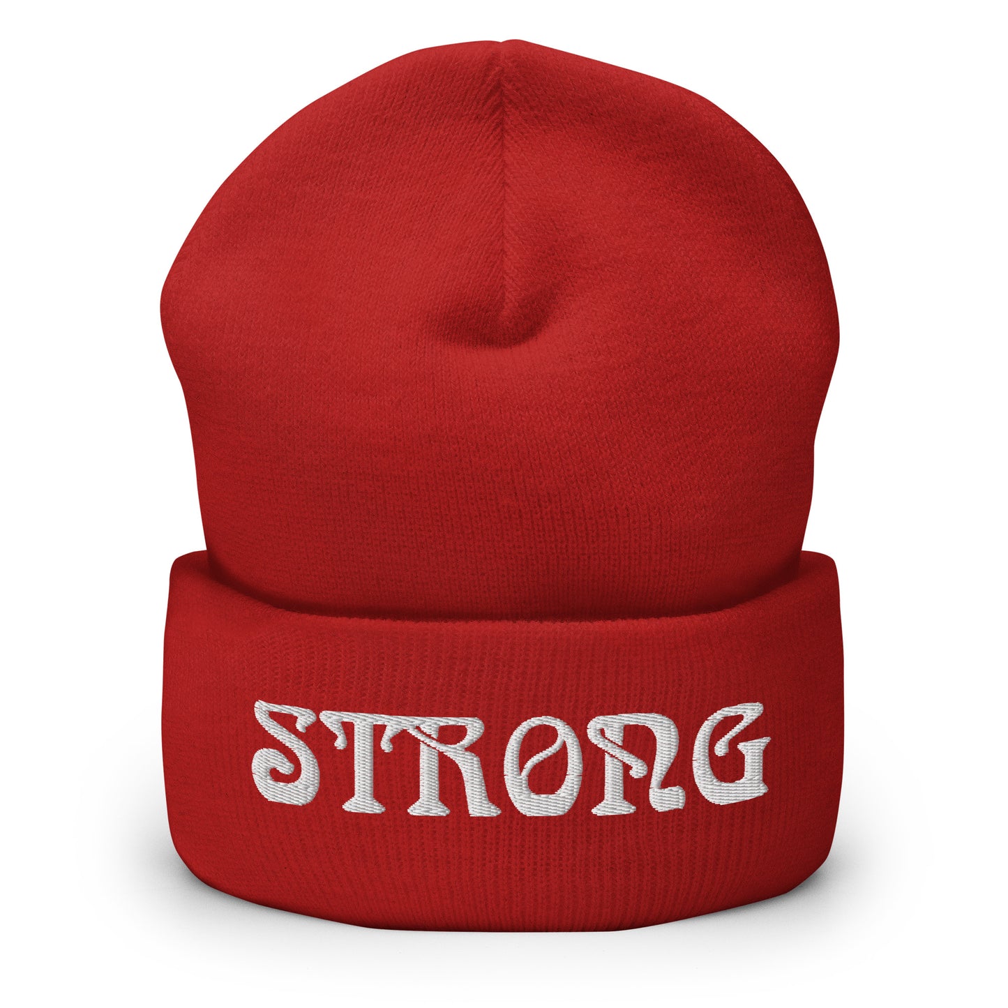 “STRONG”Cuffed Beanie W/White Font