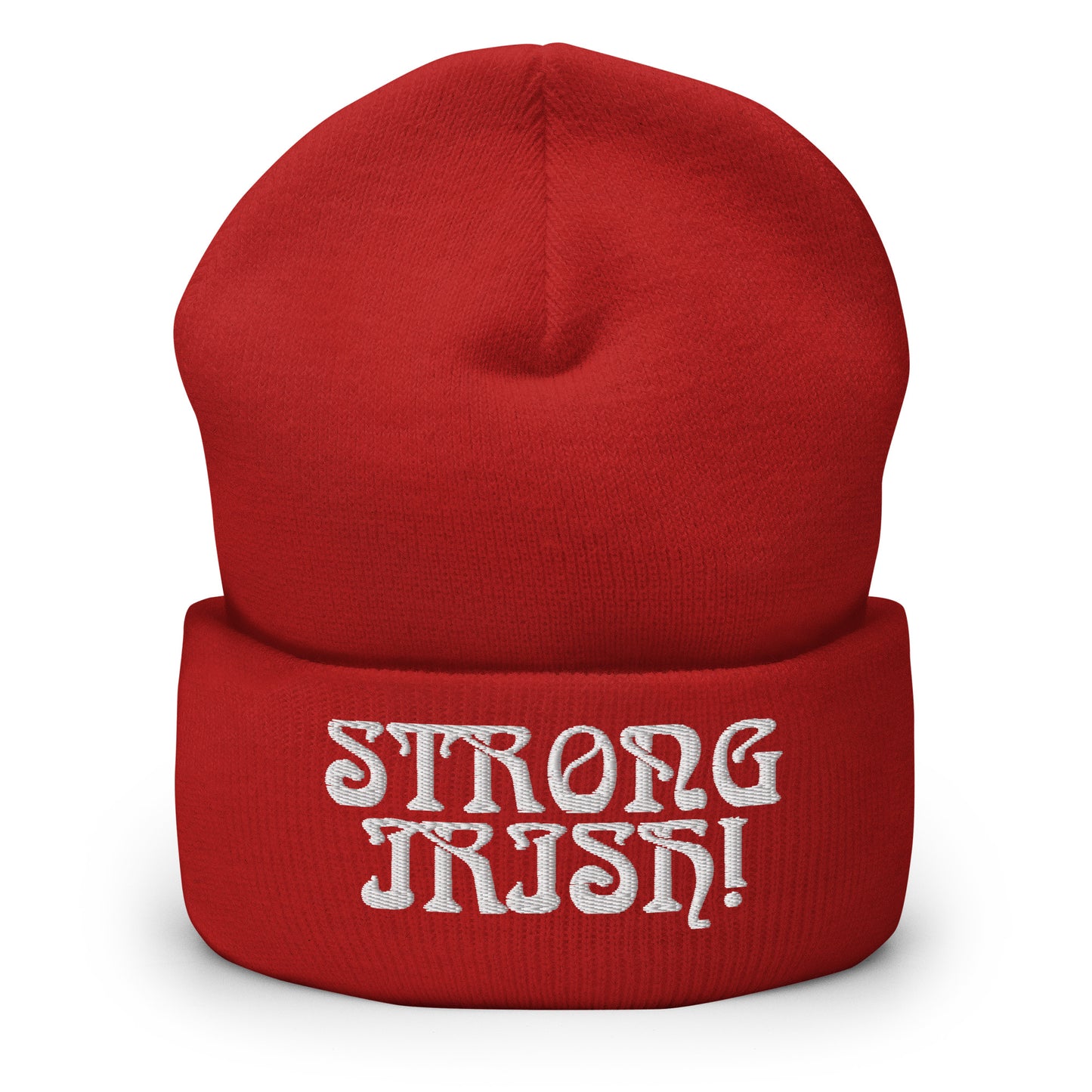 “STRONG IRISH”Cuffed Beanie W/White Font