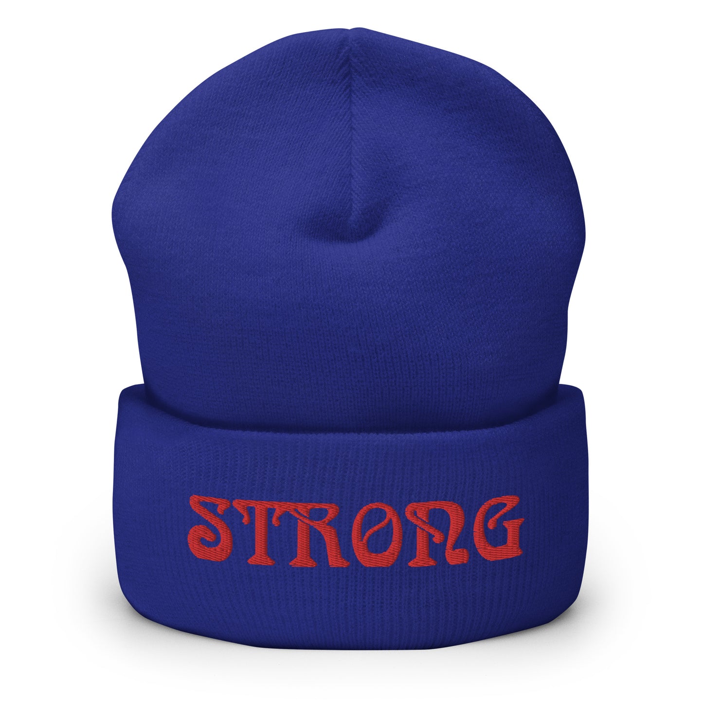 “STRONG”Cuffed Beanie W/Red Font