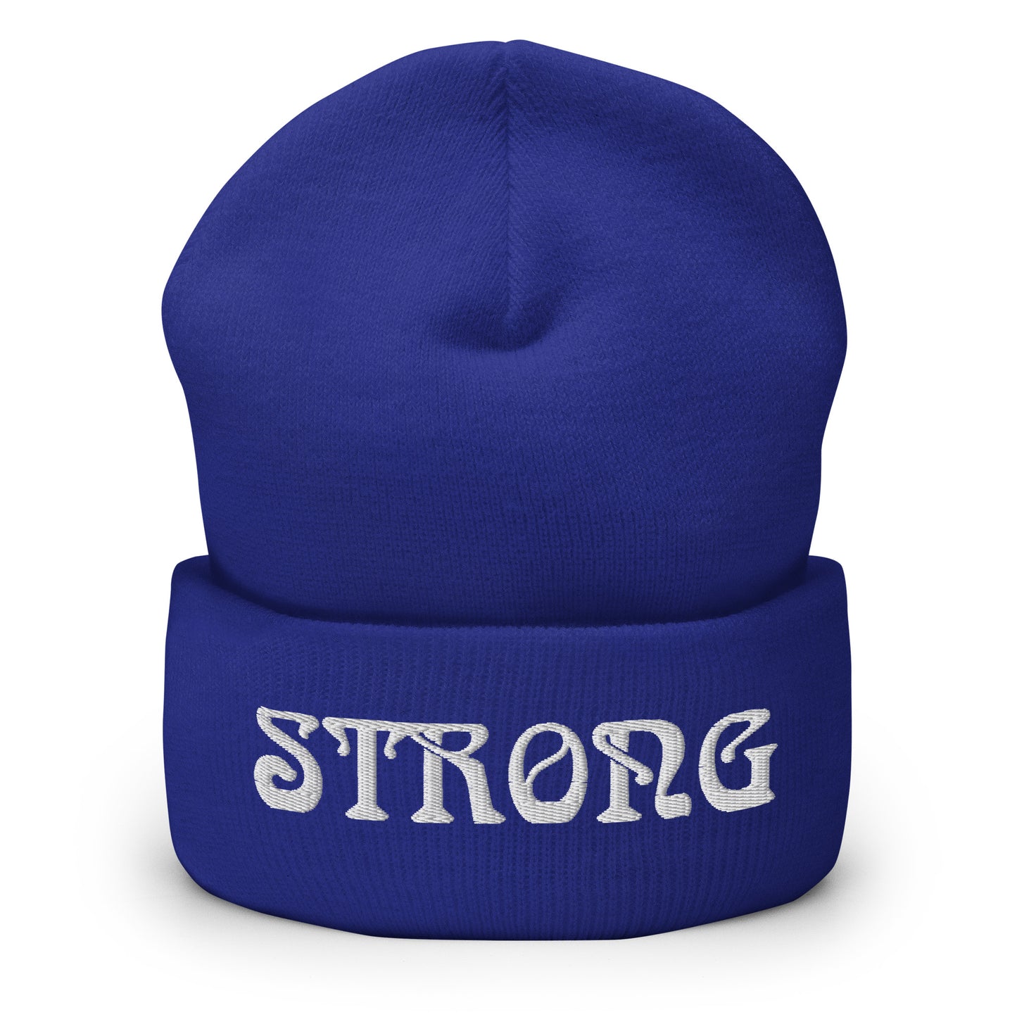 “STRONG”Cuffed Beanie W/White Font