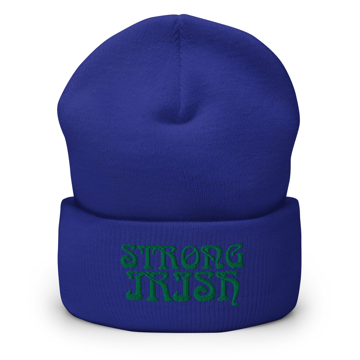 “STRONG IRISH”Cuffed Beanie W/Green Font