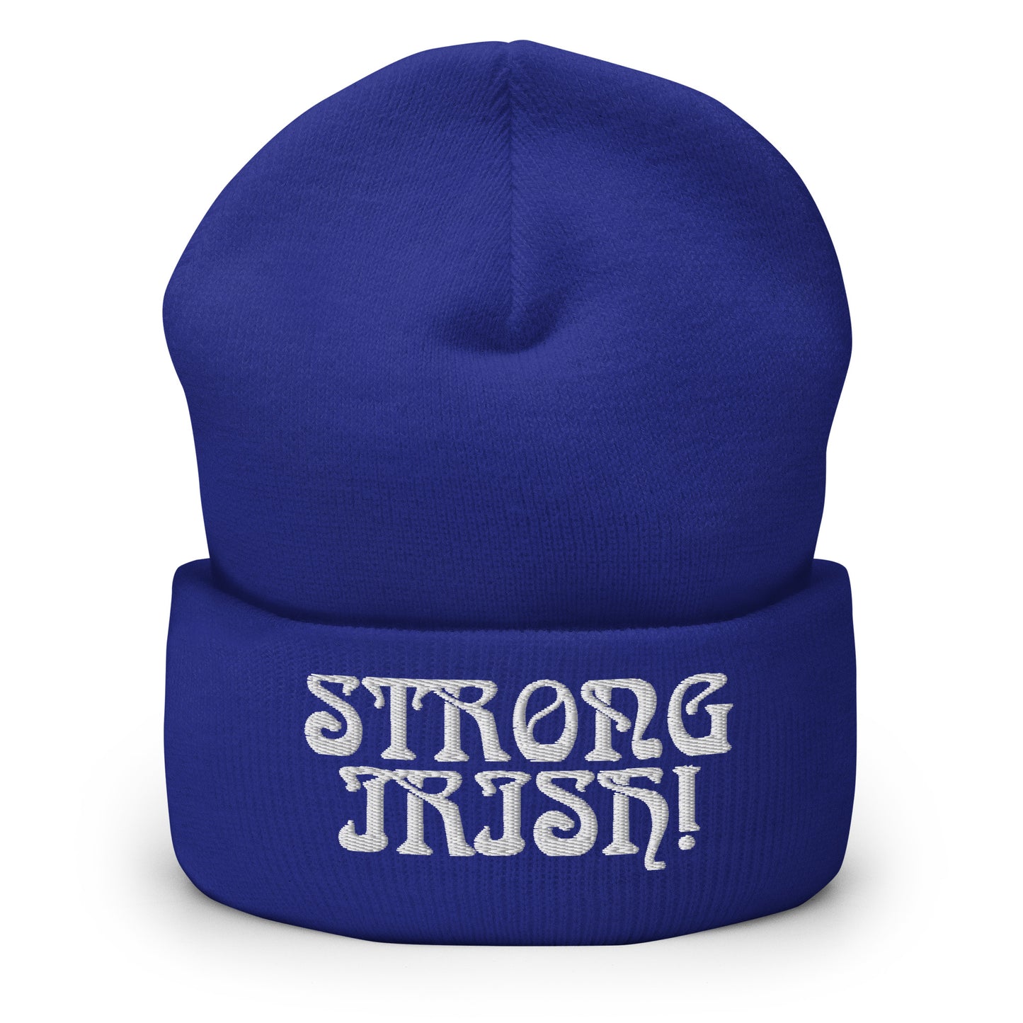 “STRONG IRISH”Cuffed Beanie W/White Font