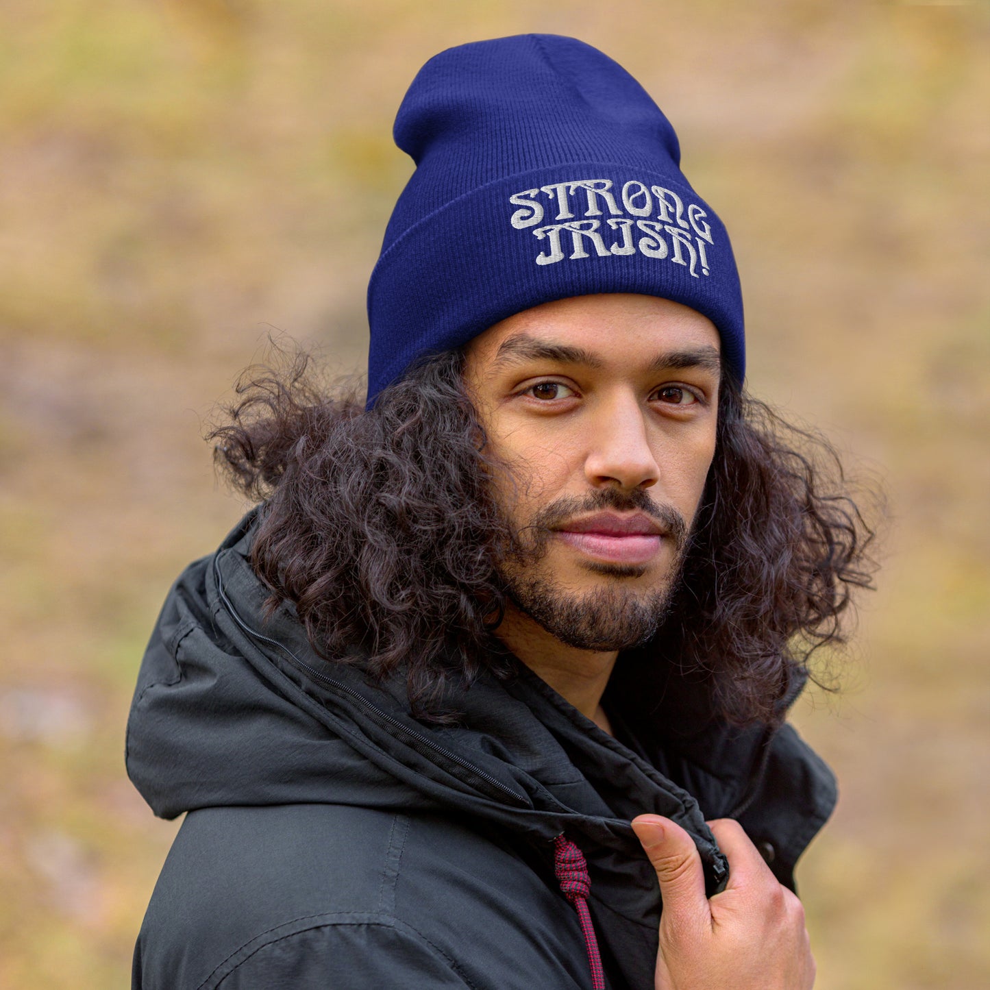 “STRONG IRISH”Cuffed Beanie W/White Font