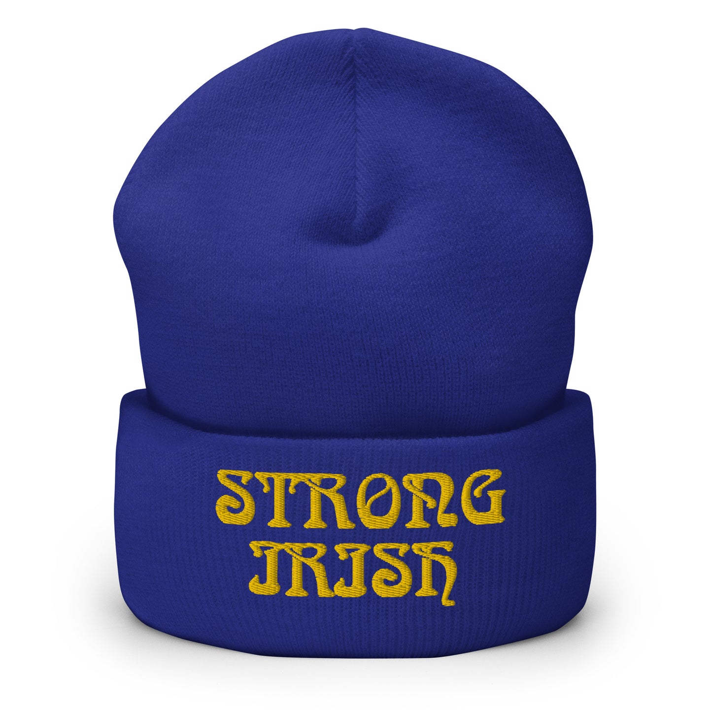 “STRONG IRISH”Cuffed Beanie W/Yellow Font