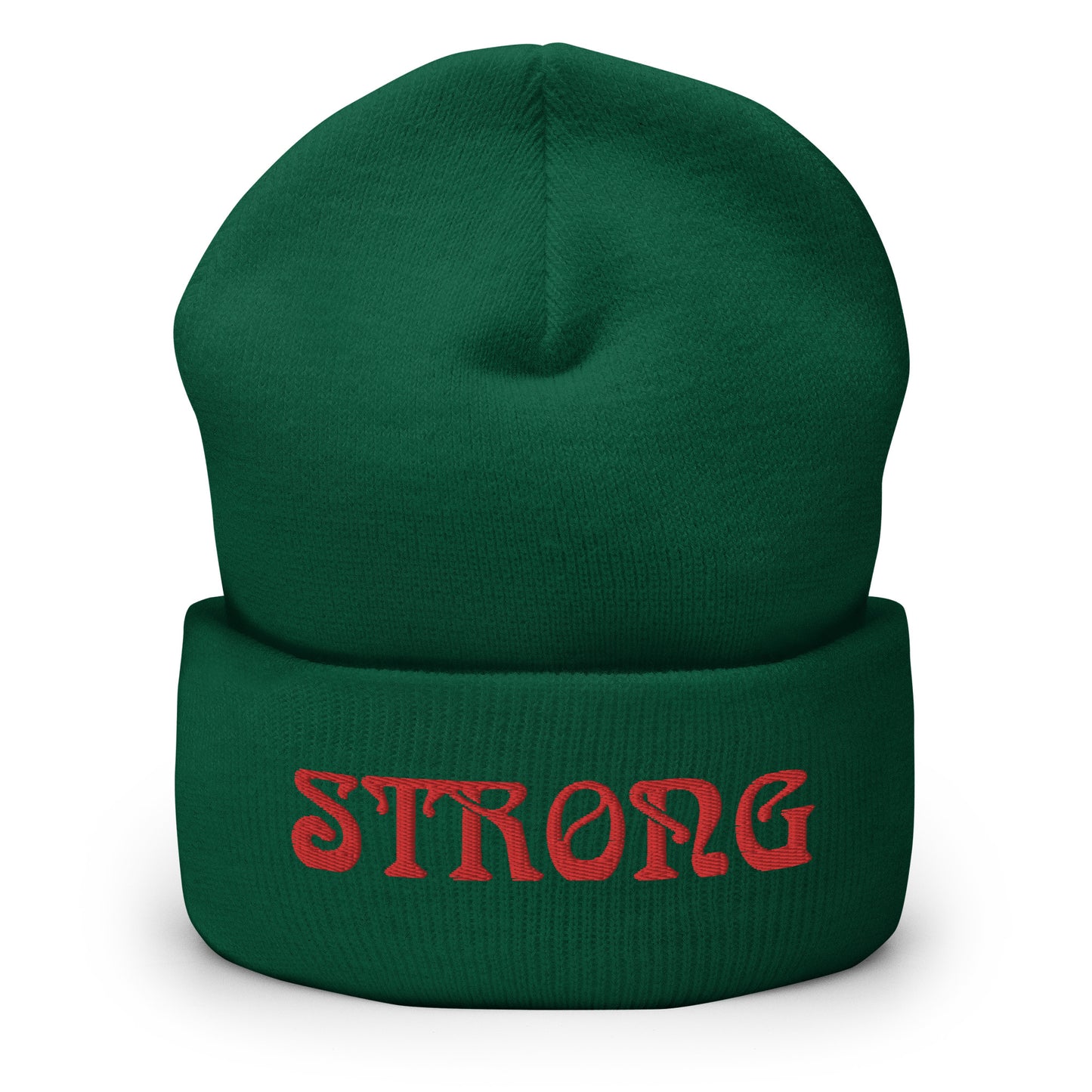 “STRONG”Cuffed Beanie W/Red Font