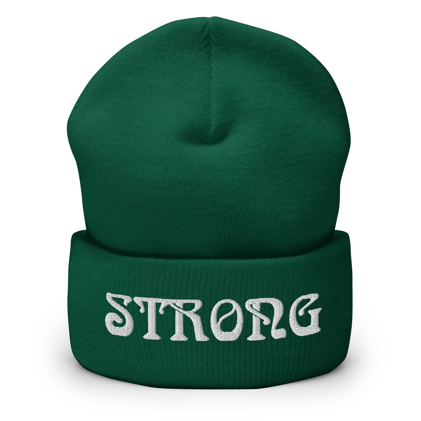“STRONG”Cuffed Beanie W/White Font