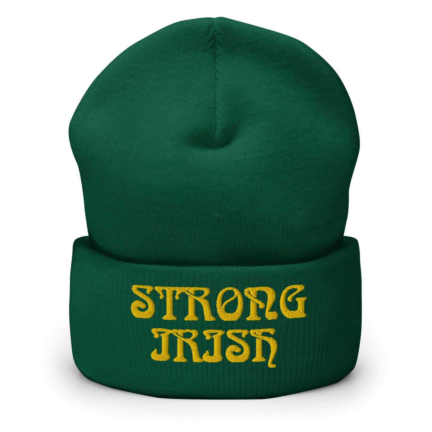 “STRONG IRISH”Cuffed Beanie W/Yellow Font