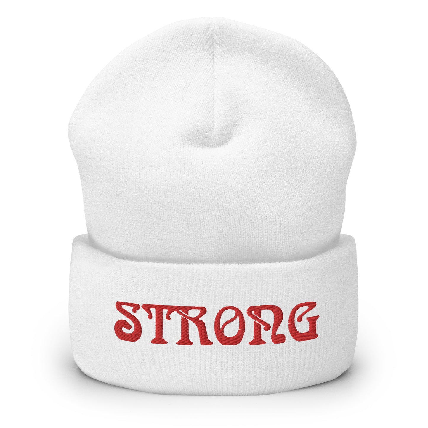 “STRONG”Cuffed Beanie W/Red Font
