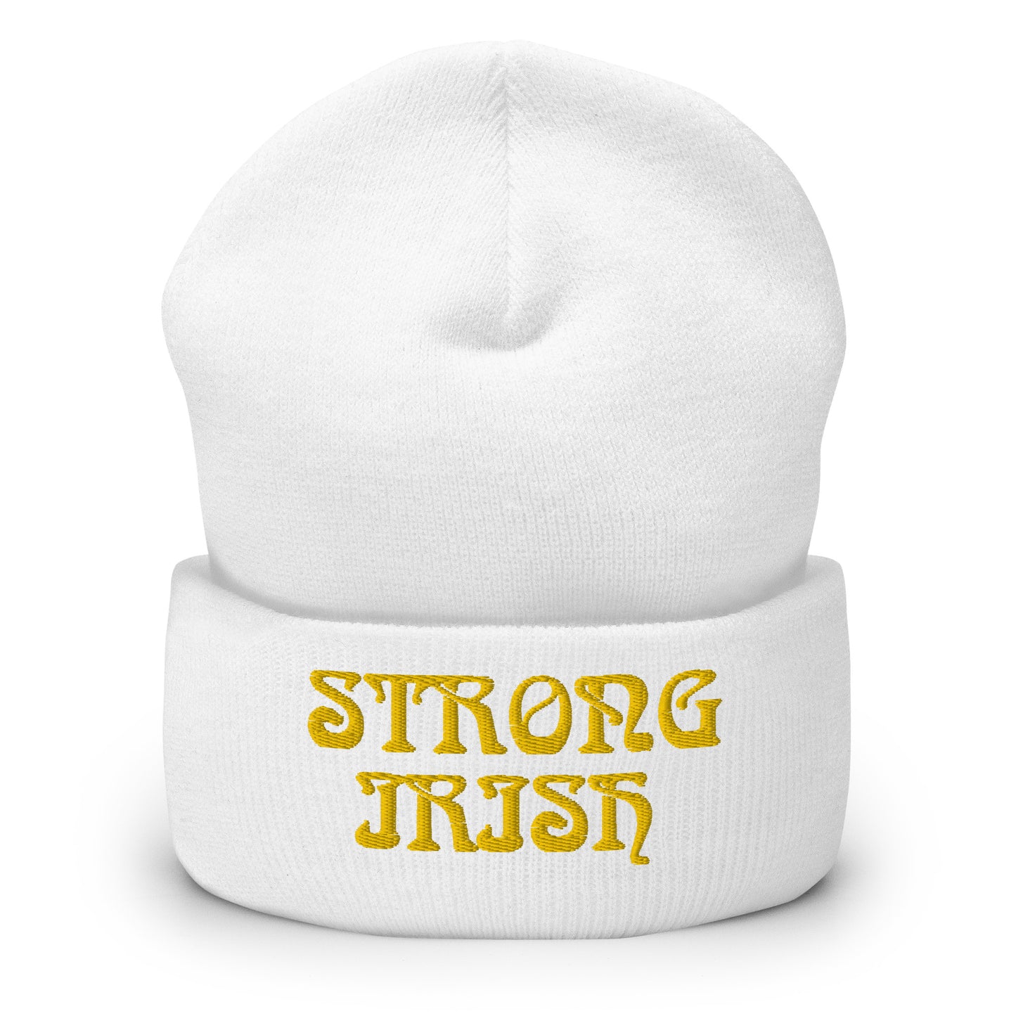 “STRONG IRISH”Cuffed Beanie W/Yellow Font