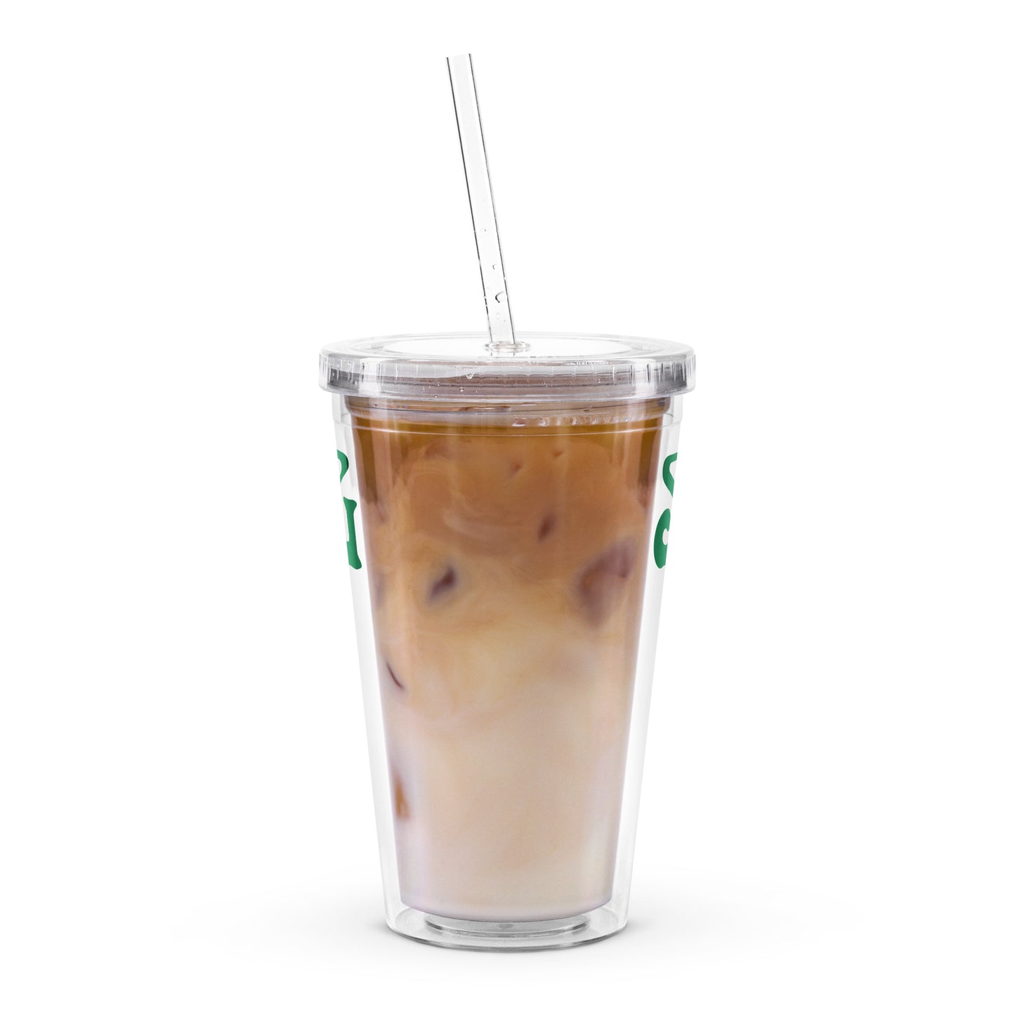 “STRONG”Clear Plastic Tumbler W/Green Font