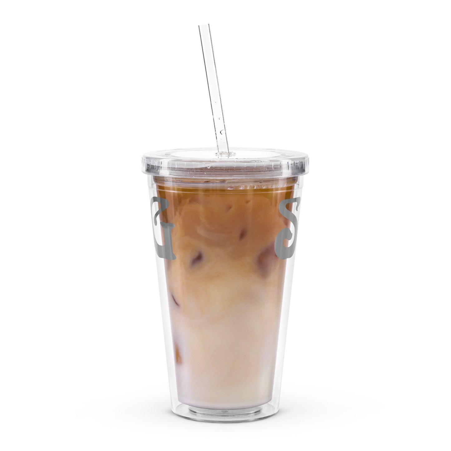 “STRONG”Clear Plastic Tumbler W/Grey Font