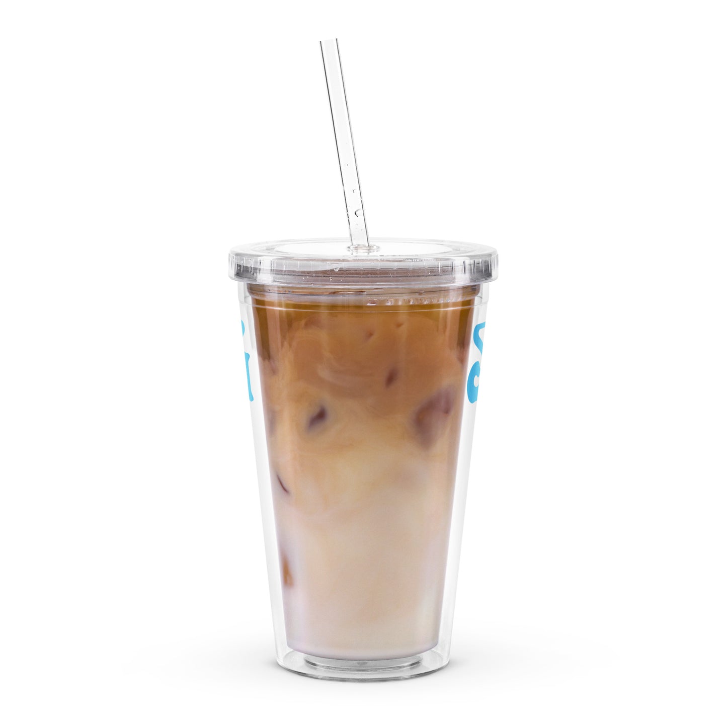 “STRONG” Clear Plastic Tumbler W/SkyBlue Font
