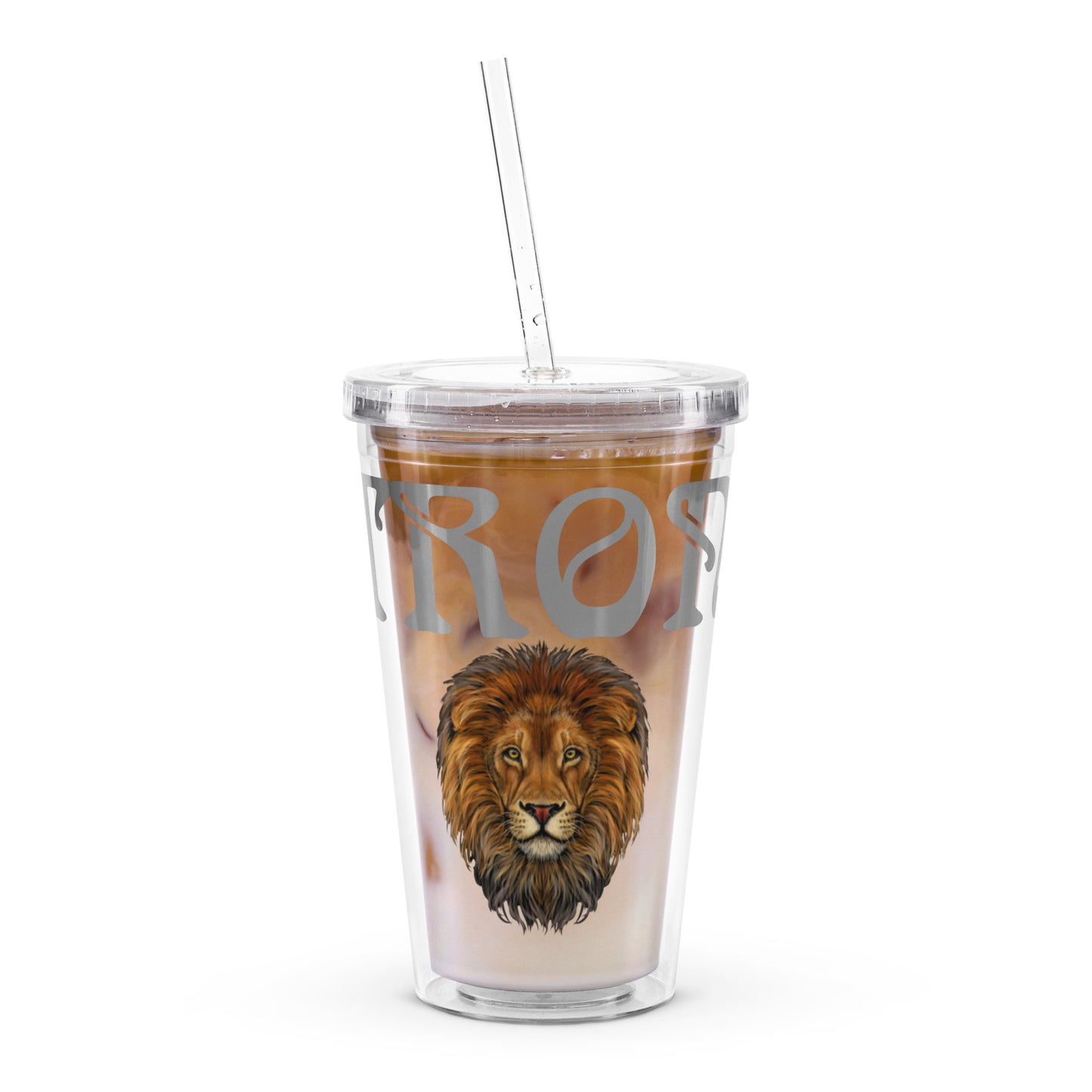 “STRONG”Clear Plastic Tumbler W/Grey Font